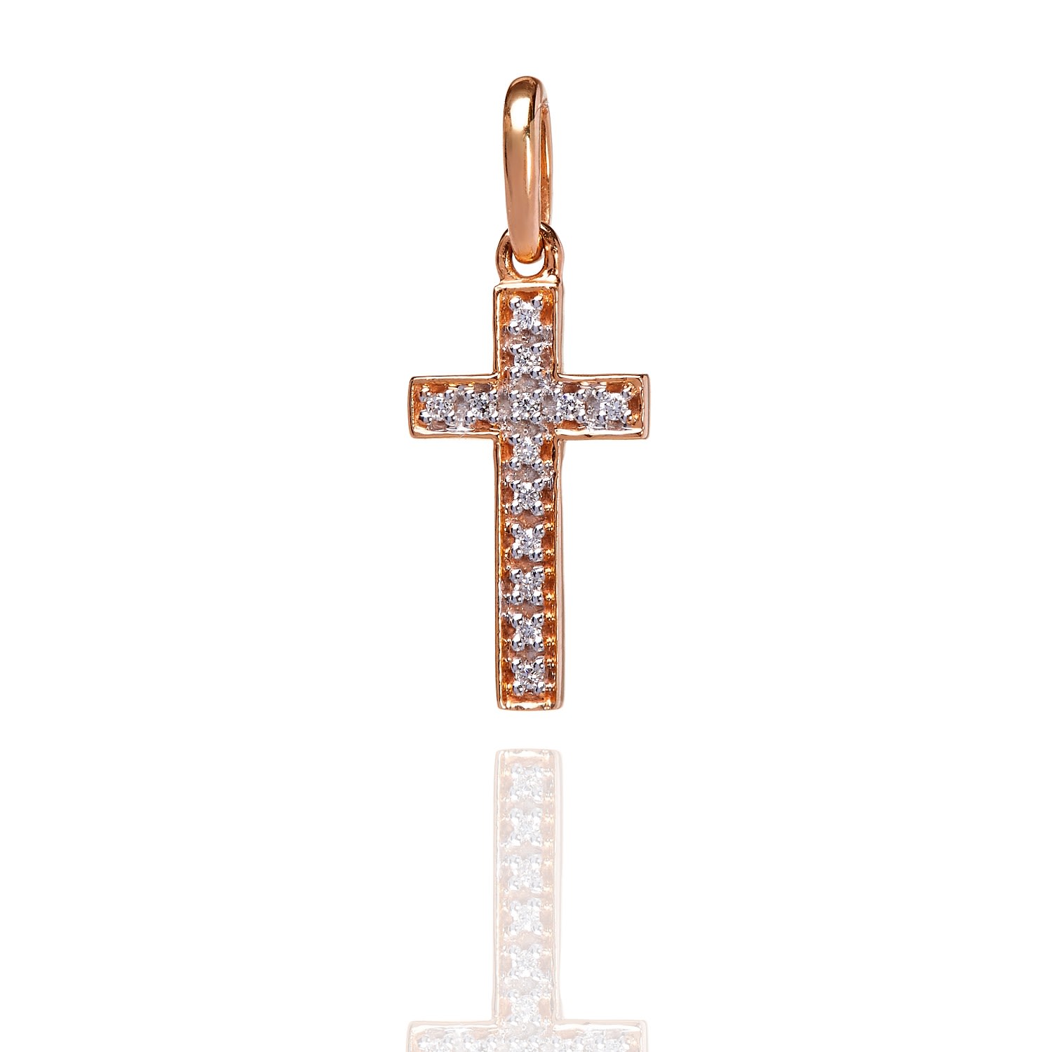 Women’s Diamond Studded My Cross Pendant Rose Gold Kaizarin