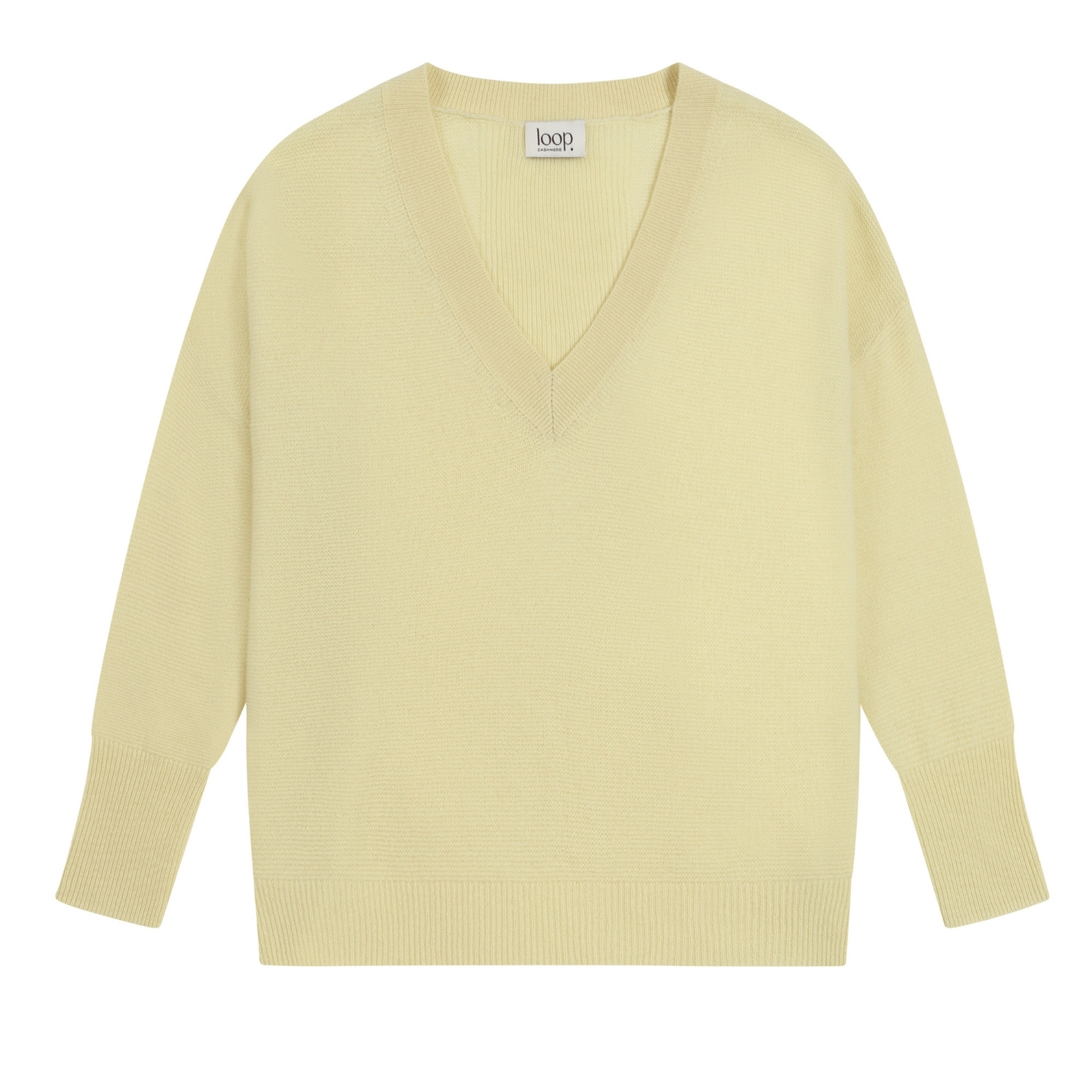 Loop Cashmere Women's Yellow / Orange Relaxed Lofty V Neck Sweater In Lemonade