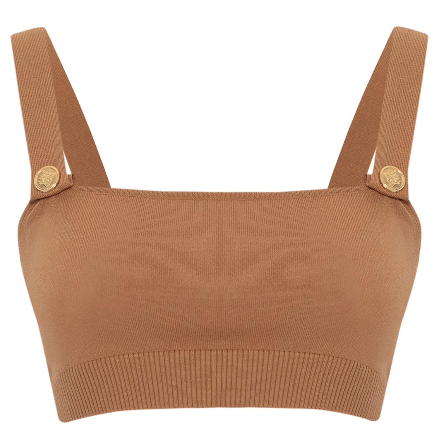 Women’s Brown Elizabeth Knit Bralette In Camel Medium Peraluna