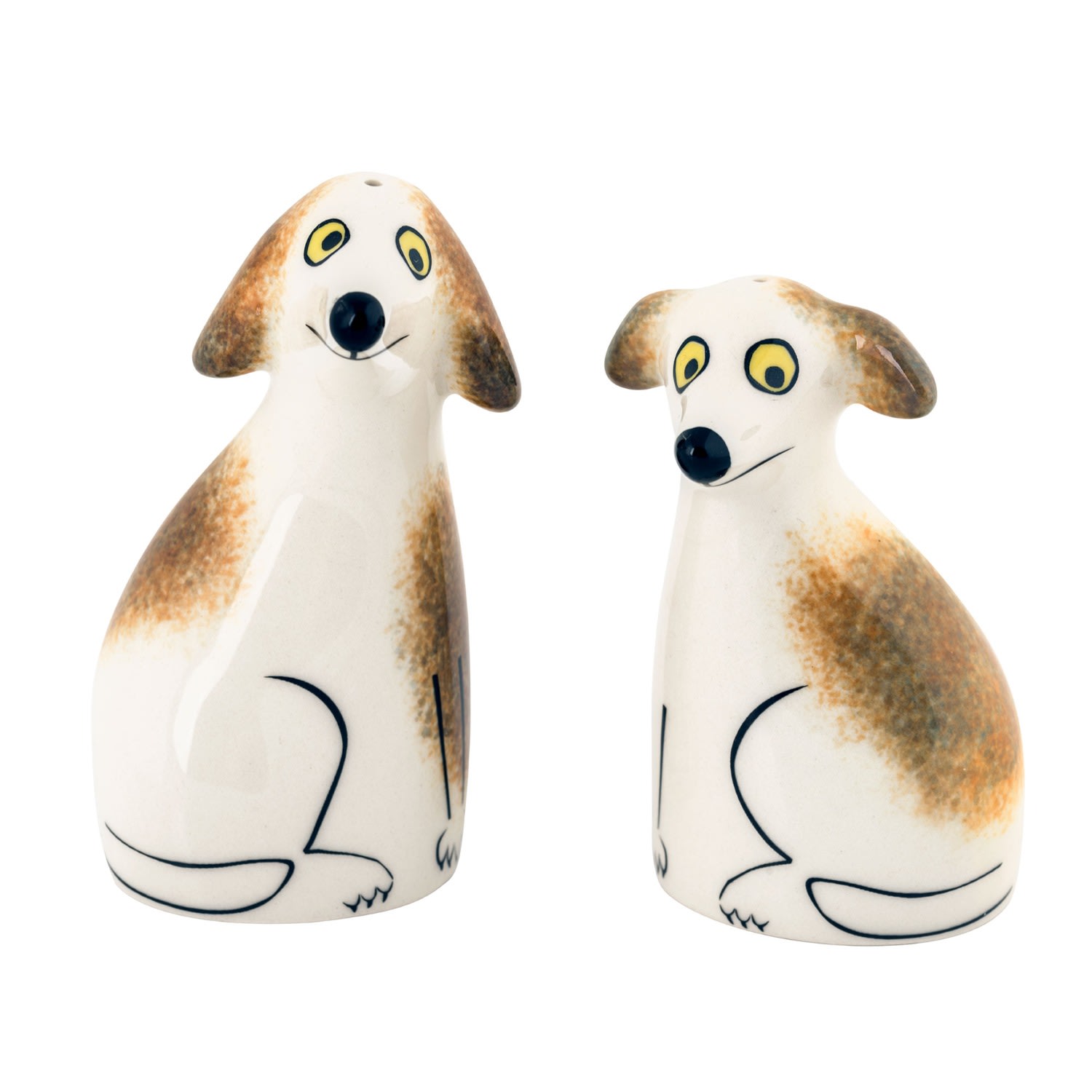 Hannah Turner White / Brown Dog Salt & Pepper Shakers In Multi