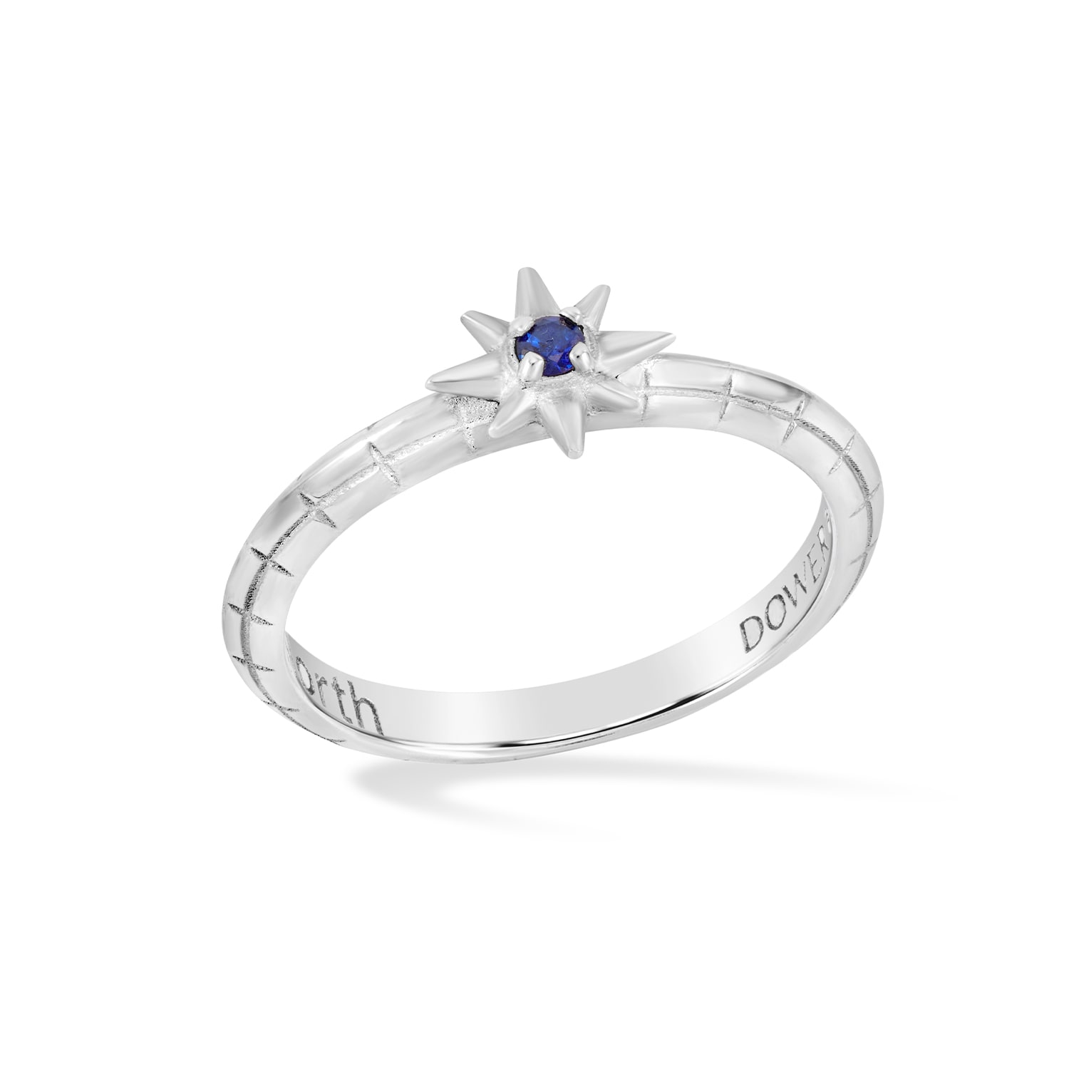 Dower & Hall Women's Silver / Blue Sapphire True North Twinkle Ring In Sterling Silver
