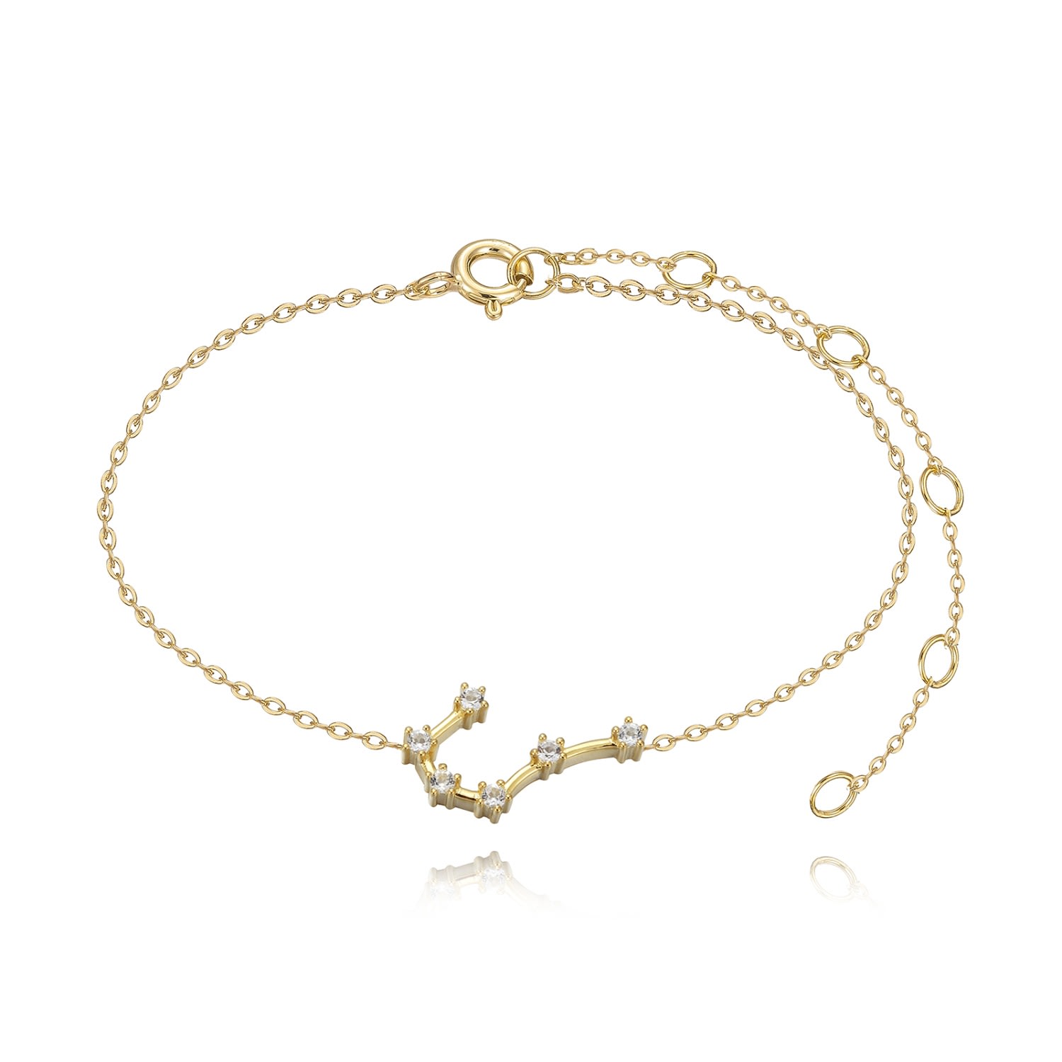 Kathryn New York Women's Gold Cancer Constellation Anklet In Gray