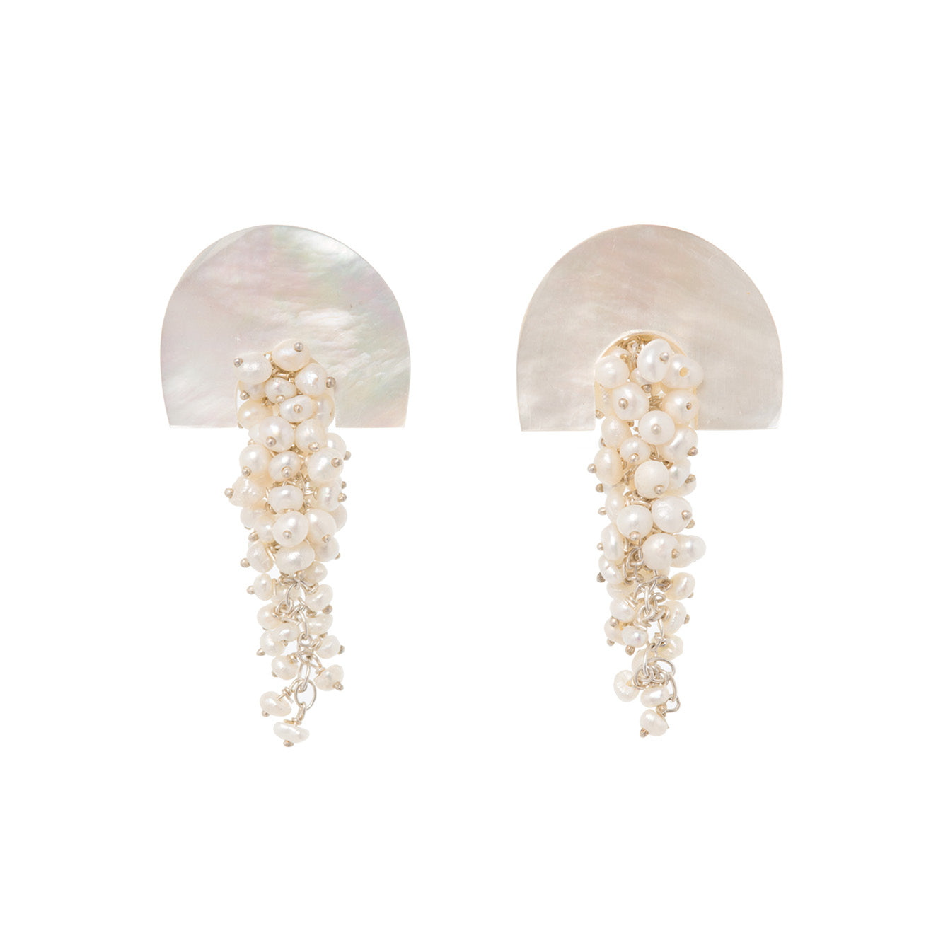 Freya Rose Hakuro Silver Midi Earrings In Multi