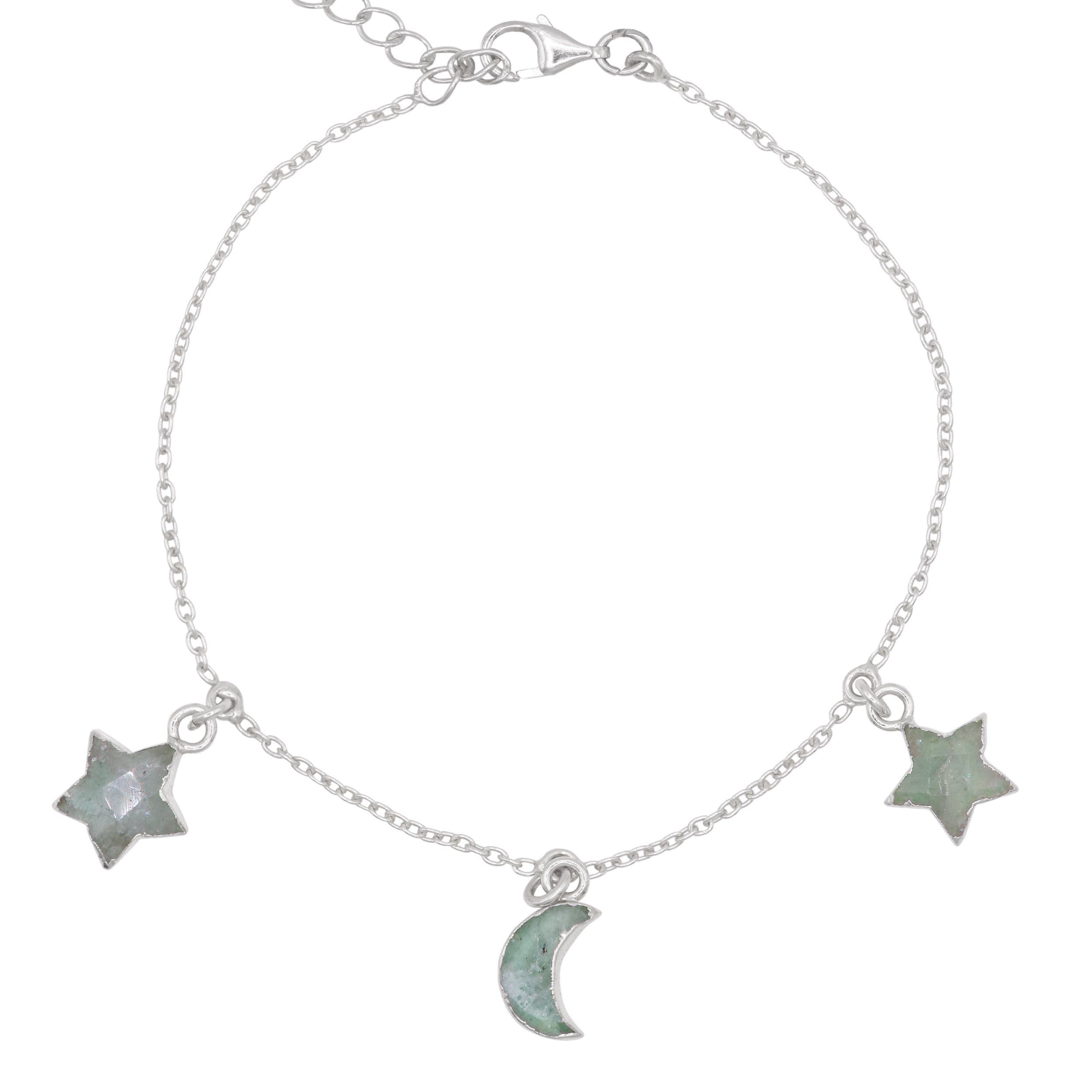 Luna Charles Women's Amelia Aventurine Star & Moon Charm Bracelet In Silver