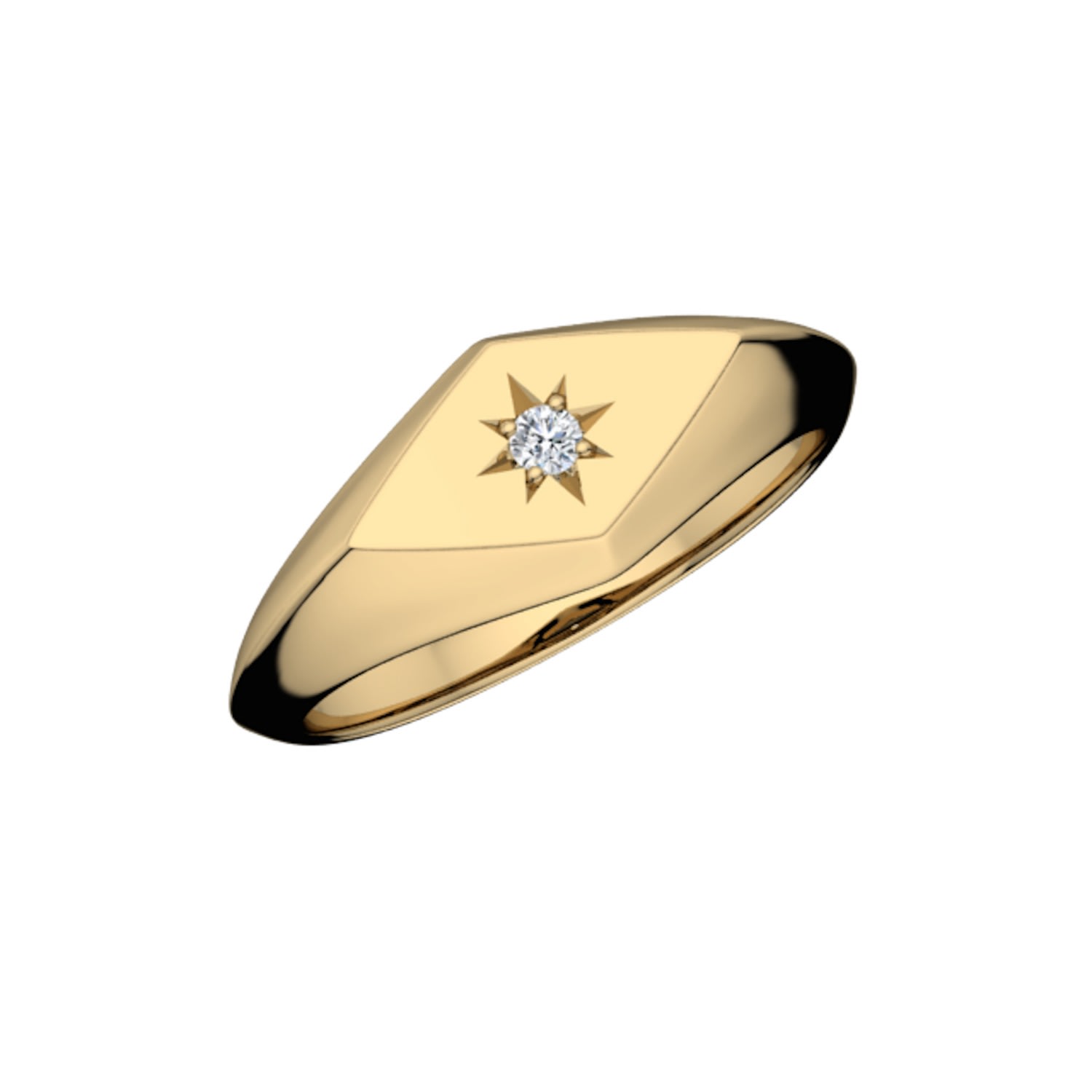 Women’s 14K Gold & Diamond Starbust Ring Yellow Gold Undefined Jewelry