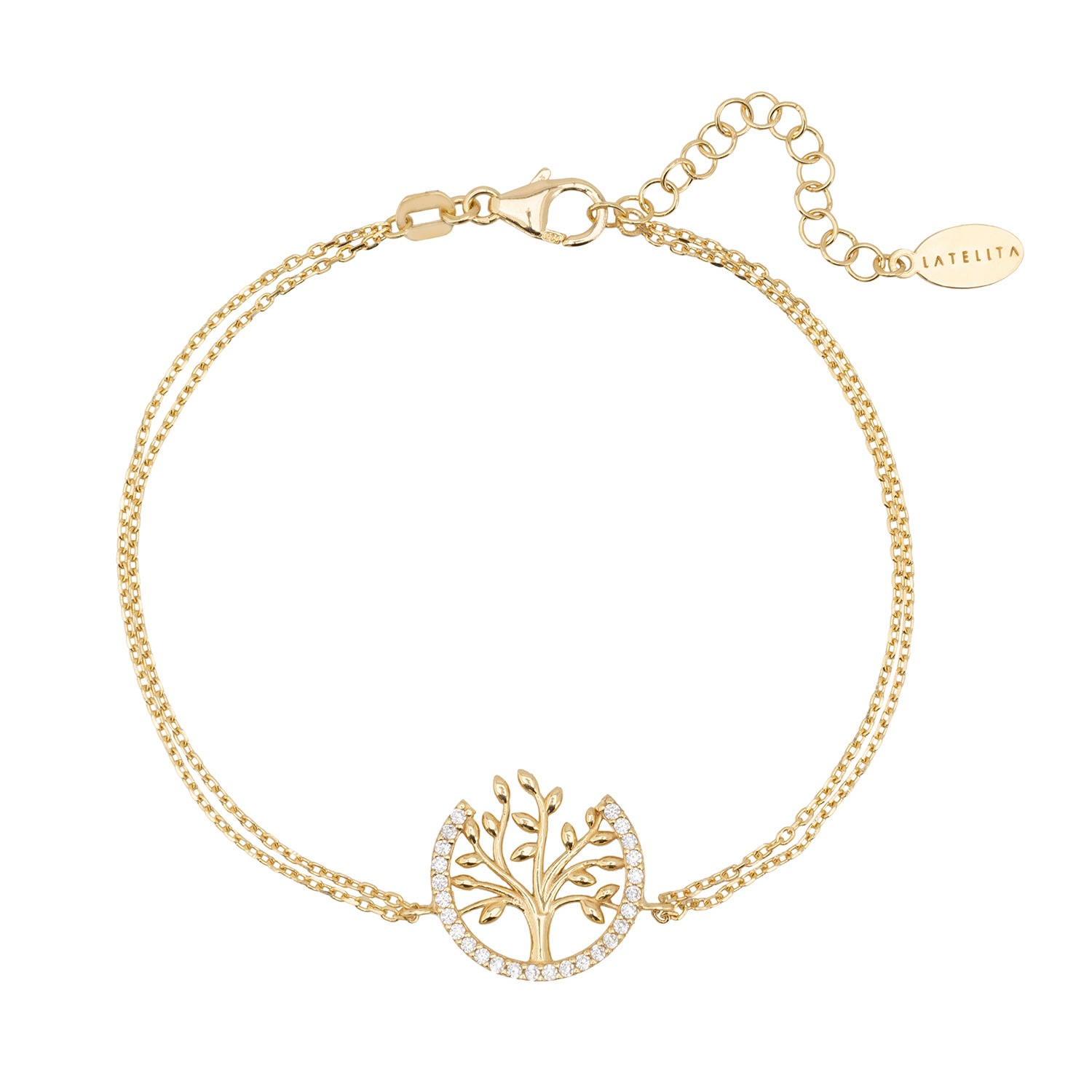 Women’s White / Gold Tree Of Life Open Circle Bracelet Gold Latelita