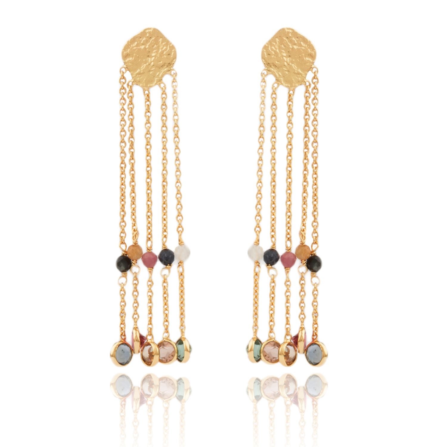 Women’s Roxanne Chandelier Earrings With Clusters Of Semi-Precious Stones House of Elliott