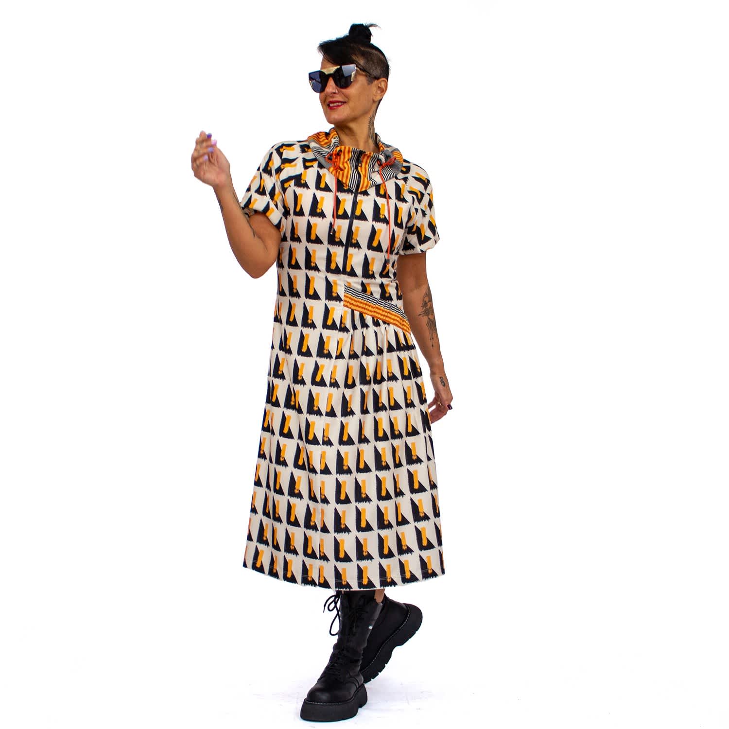 Geometric print midi dress - Women