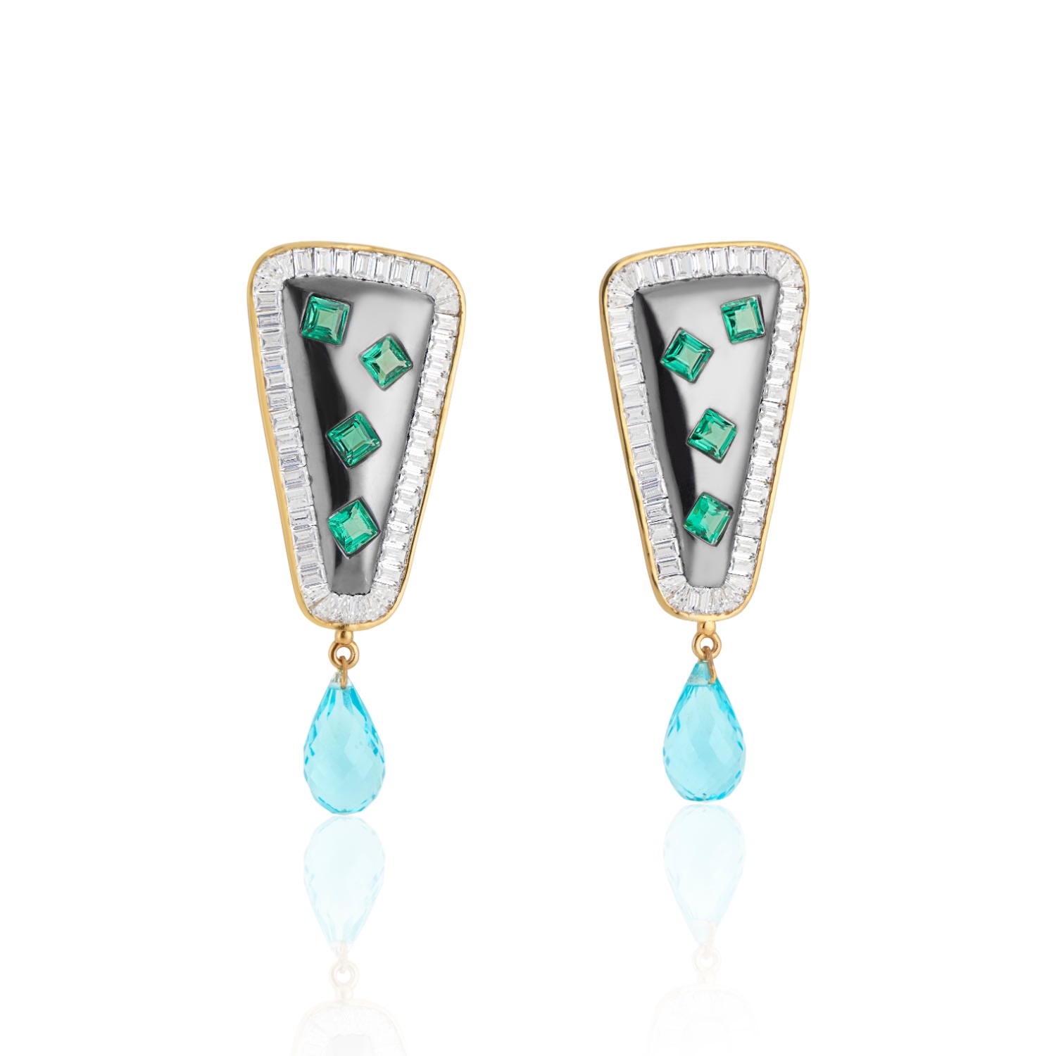Callista By Vinita Women's Black Cliff Earrings