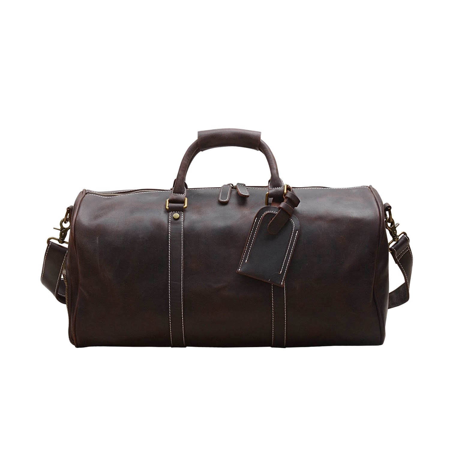 Men’s Leather Weekend Bag With Shoe Storage In Dark Brown Touri