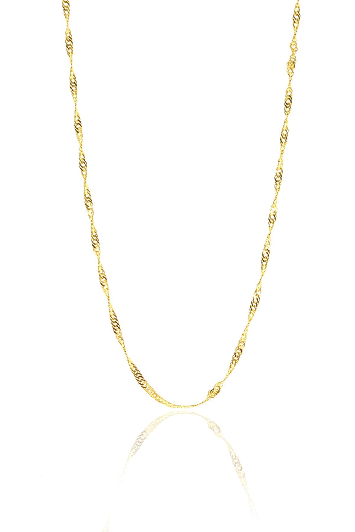 Spero London Women's Gold Twisted Curb Singapore Sterling Silver Chain Adjustable Size In Gold