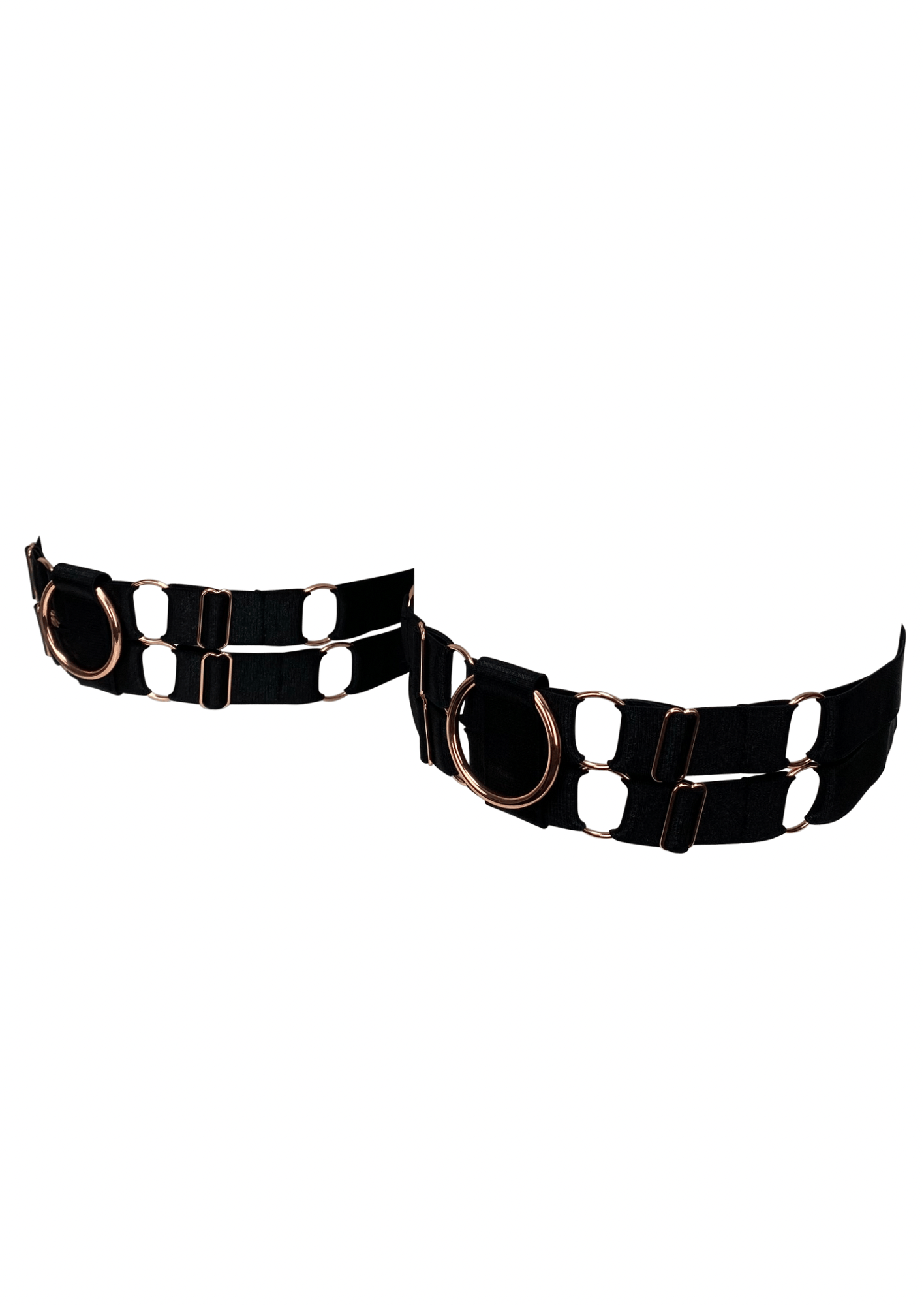 Women’s Black / Rose Gold Follow Garters S/M Malice Lingerie