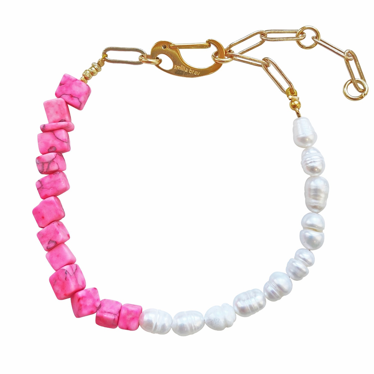 Women’s White / Pink / Purple Pink Jade Pearl Bracelet Texas Smilla Brav