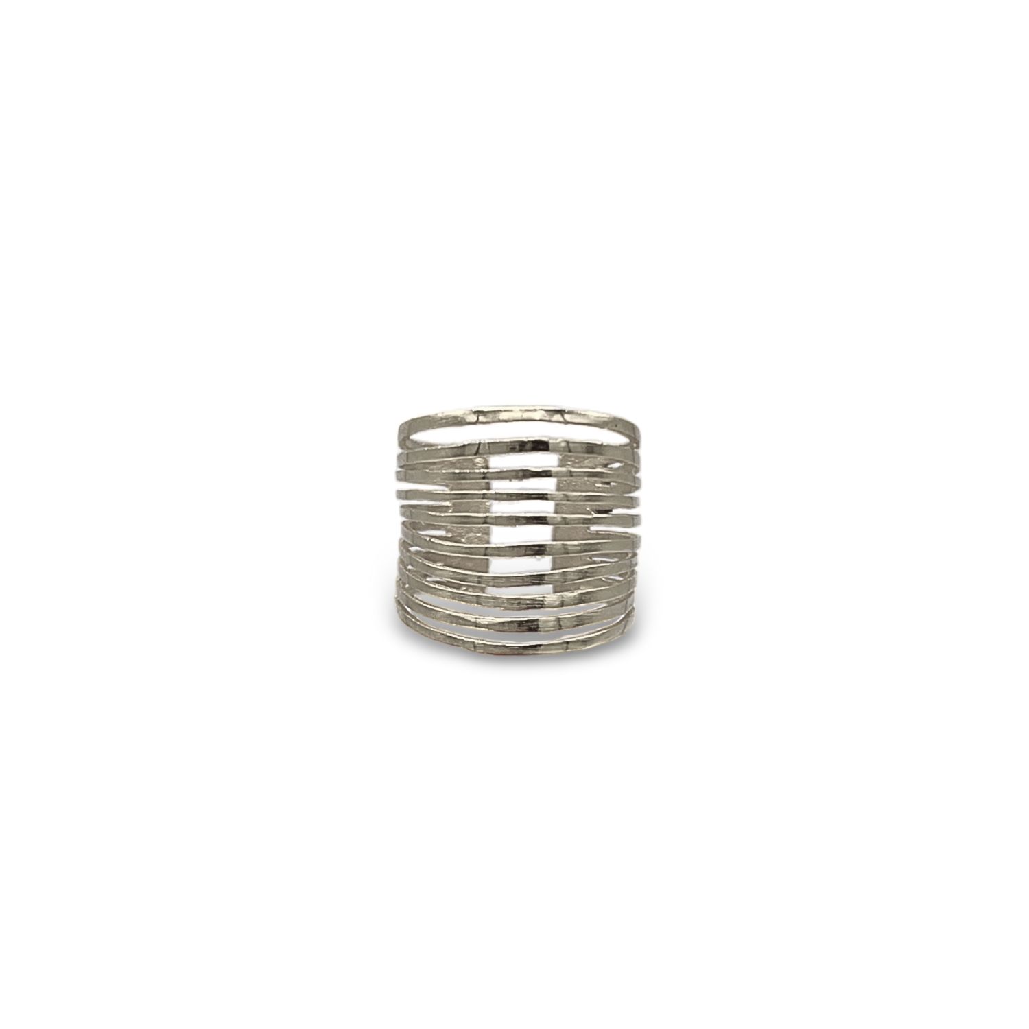 Jaredjamin Women's Silver Mirage Ten Stacked Ring