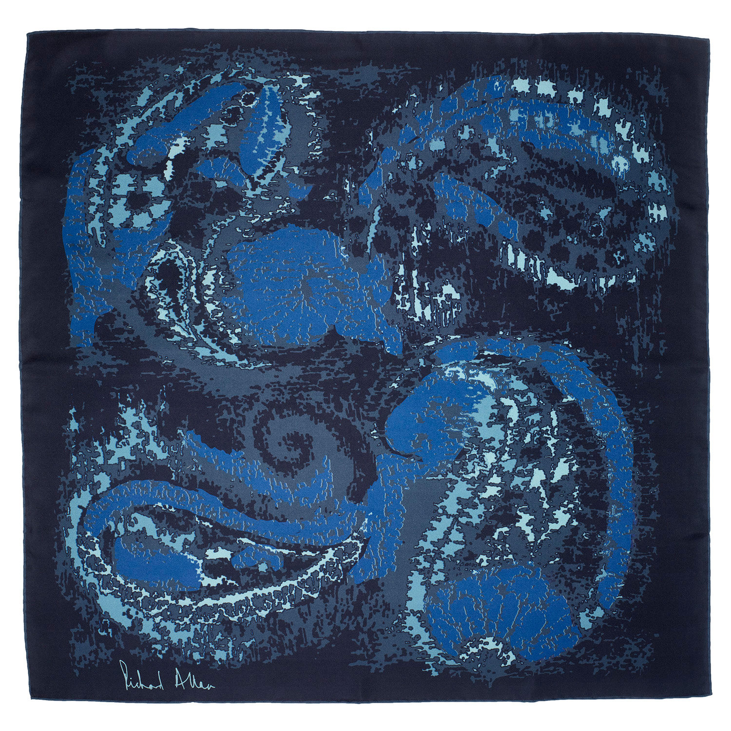 Women&rsquo;s Blue Illusion Silk Scarf | Richard Allan London