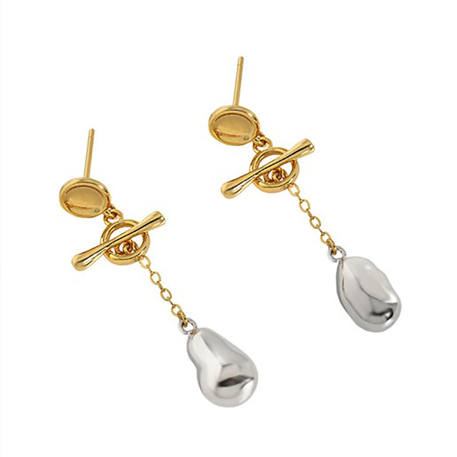 Shop Janus Edinburgh Women's Silver / Gold Denarius Mixed Tones Gold Silver Circle Drop Detachable Earrings In Silver/gold