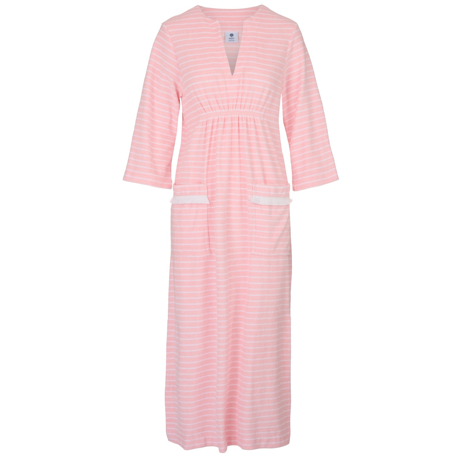 Women’s Pink / Purple Victoria Stretch Towelling Robe Rose Pink/White Medium Bridie & Bert Ltd