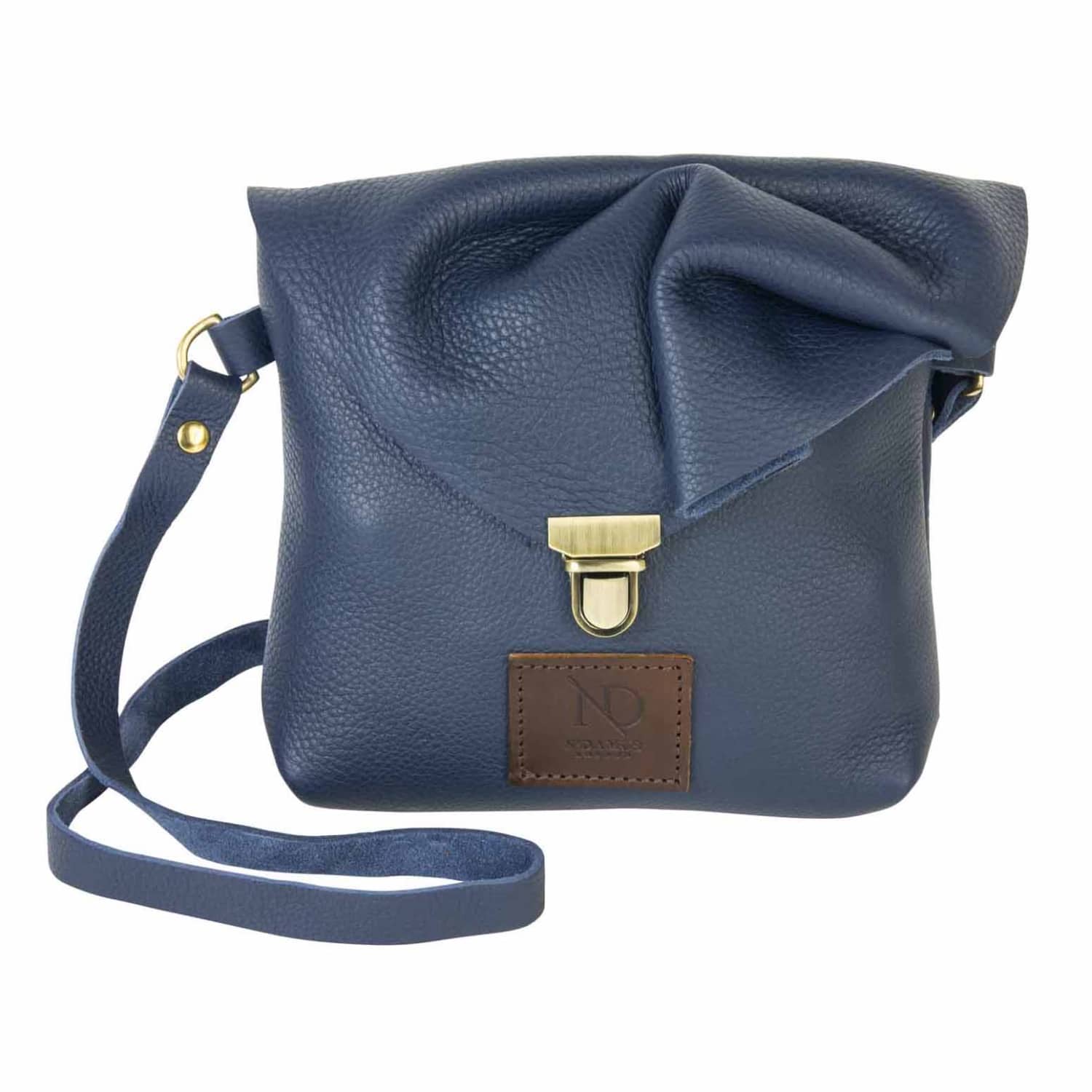 small navy leather crossbody bag