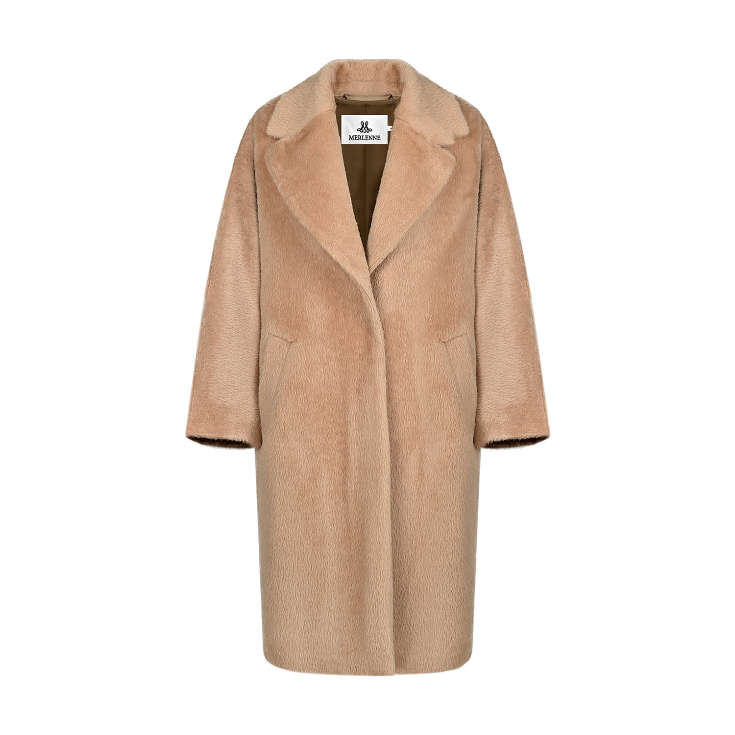 Merlenne Women's Brown / Neutrals Oversize Alpaka Coat In Camel Color In Nude