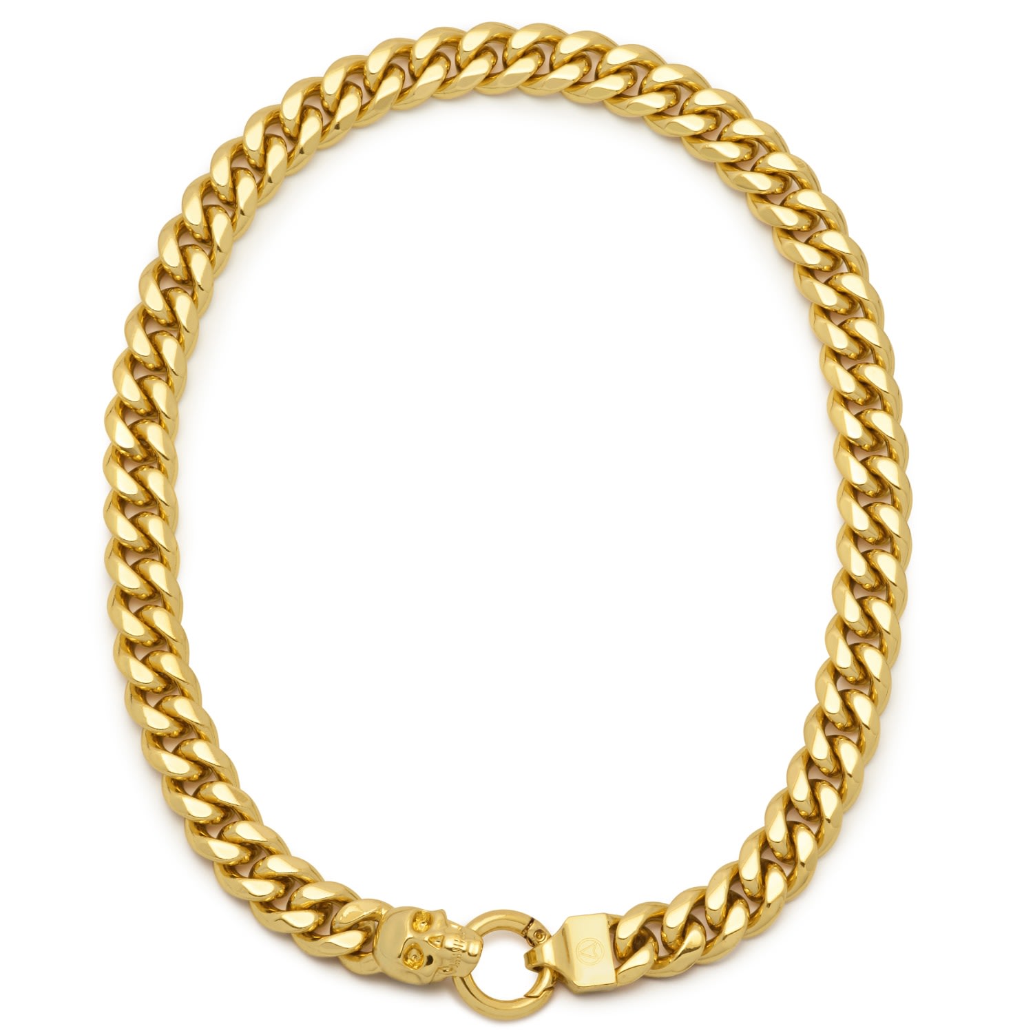 Northskull Men's Atticus Skull Curb Chain Necklace In Gold