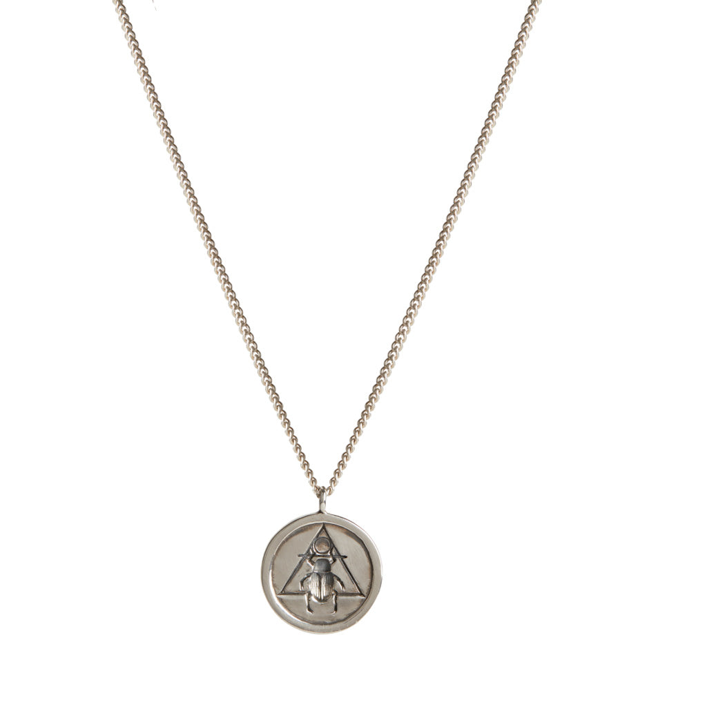 Women’s The Scarab Coin Pendant Silver Rachel Entwistle Jewellery