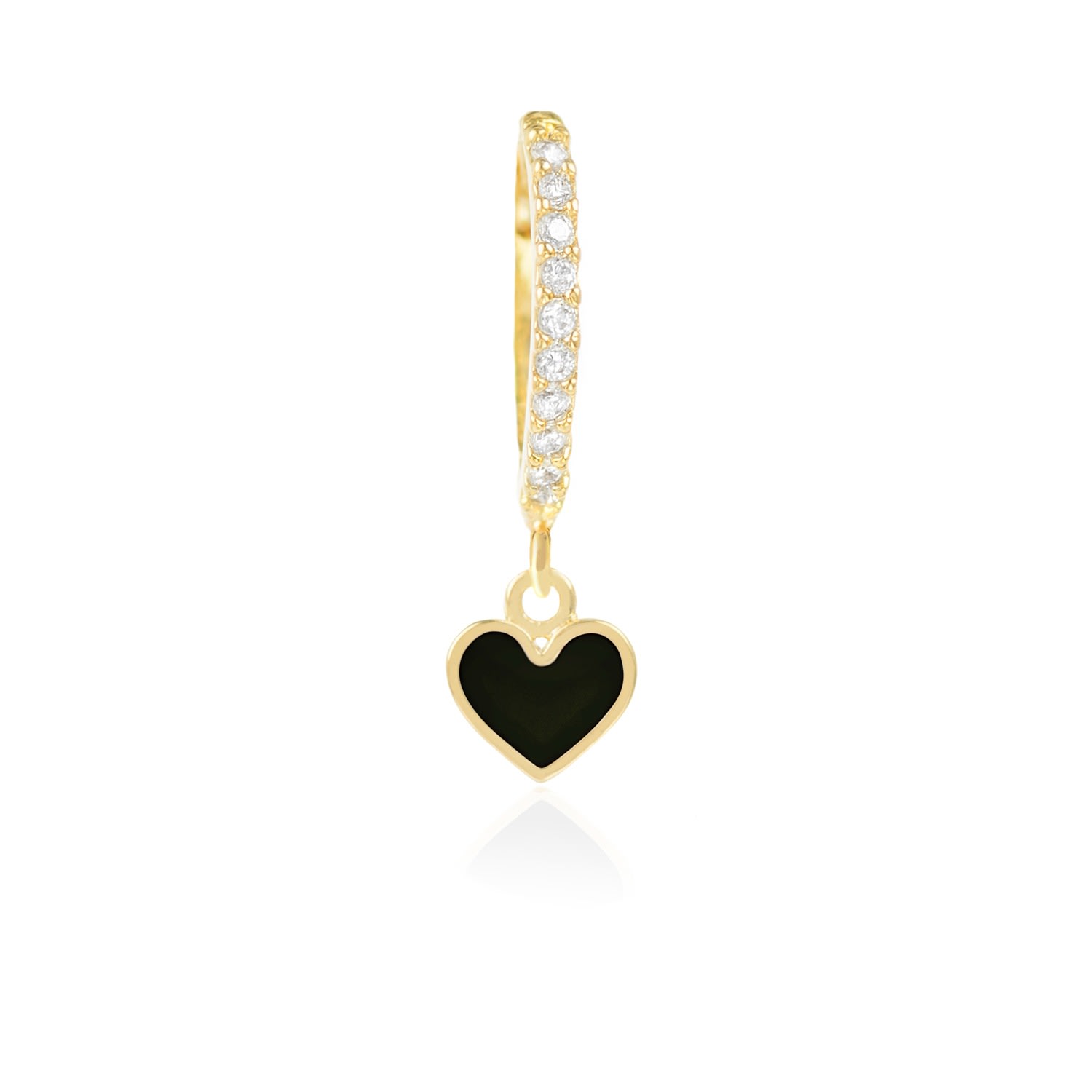 Women’s Black Heart Sparkle Huggie C. j.m