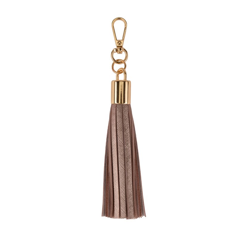 Luxe Vegan Leather Tassel Keyring - Rose Gold One Size Jlr London