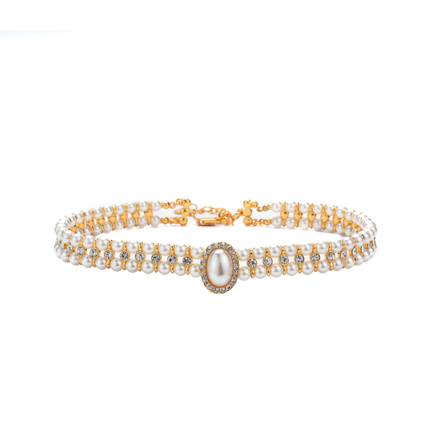 Miss Cecilia Gold Amelia Pearl Ladies Choker In Gold