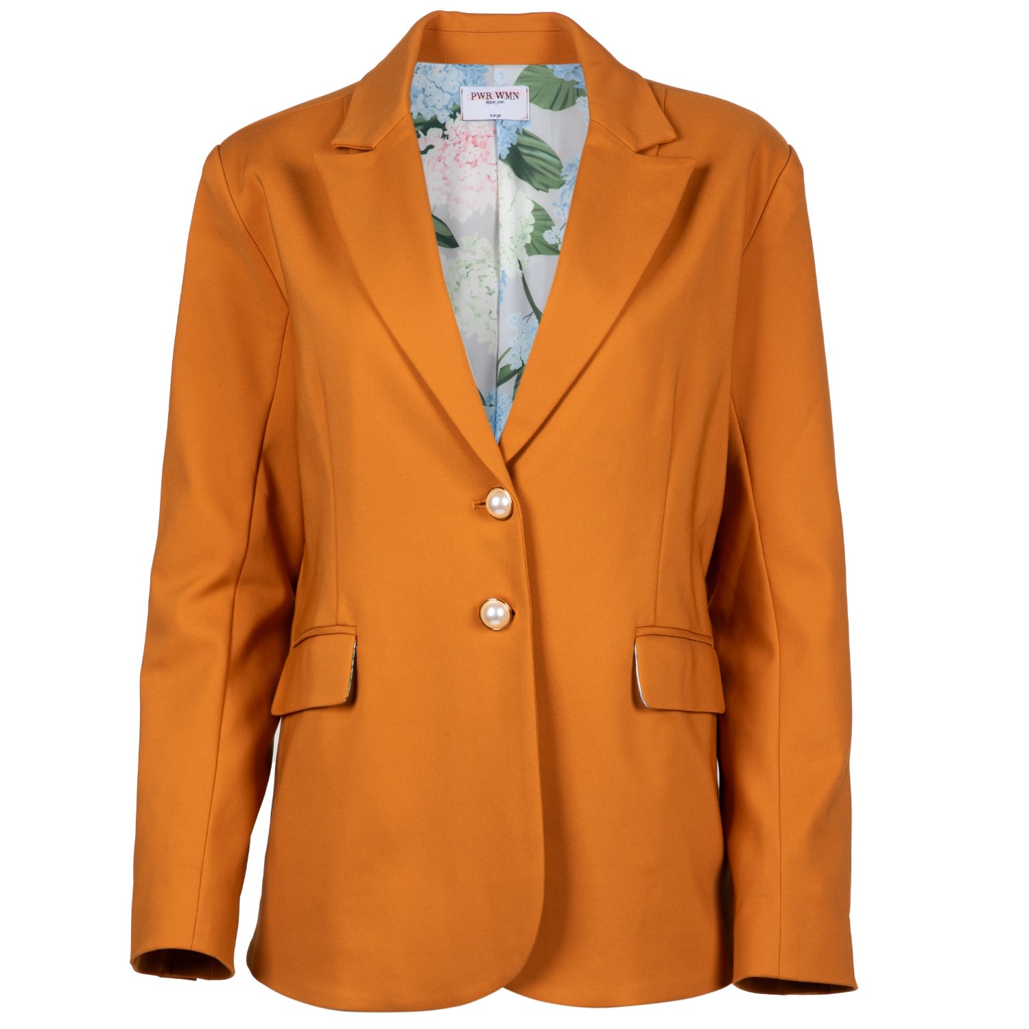 Yellow / Orange The Pretty Sassy Lady Camel Tan Boyfriend Fit Women’s Blazer Suit Jacket Extra Large Pwr Wmn