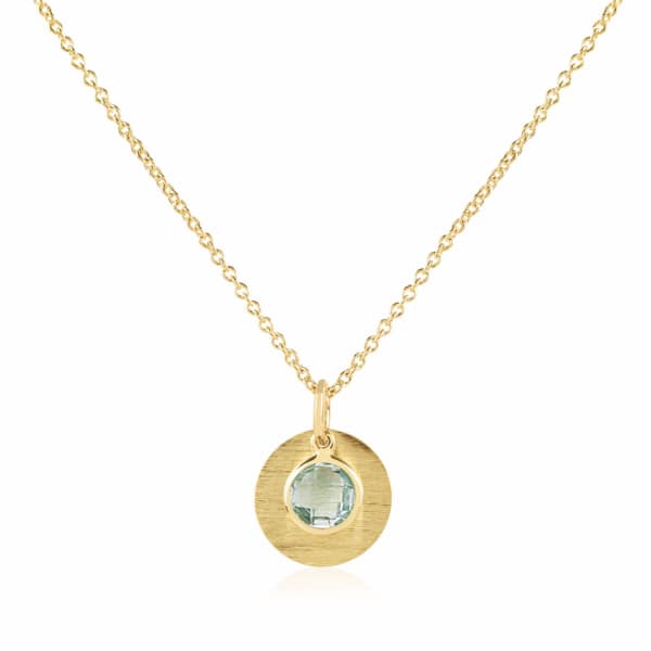 Auree Jewellery Bali 9ct Gold March Birthstone Necklace Blue Topaz In Blue