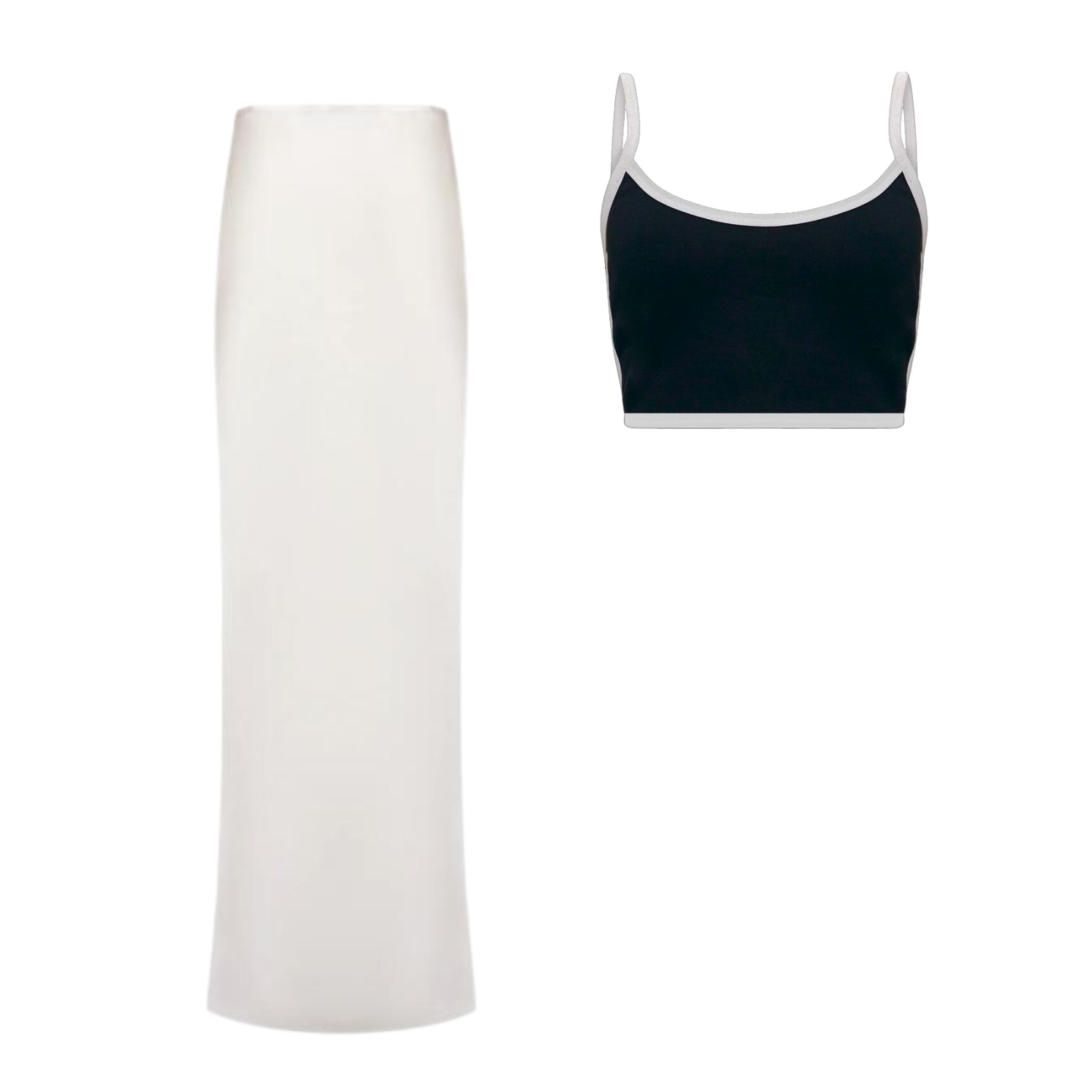 Unum Diem Black / Neutrals / White Mono Camisole & Skirt - Matching Set