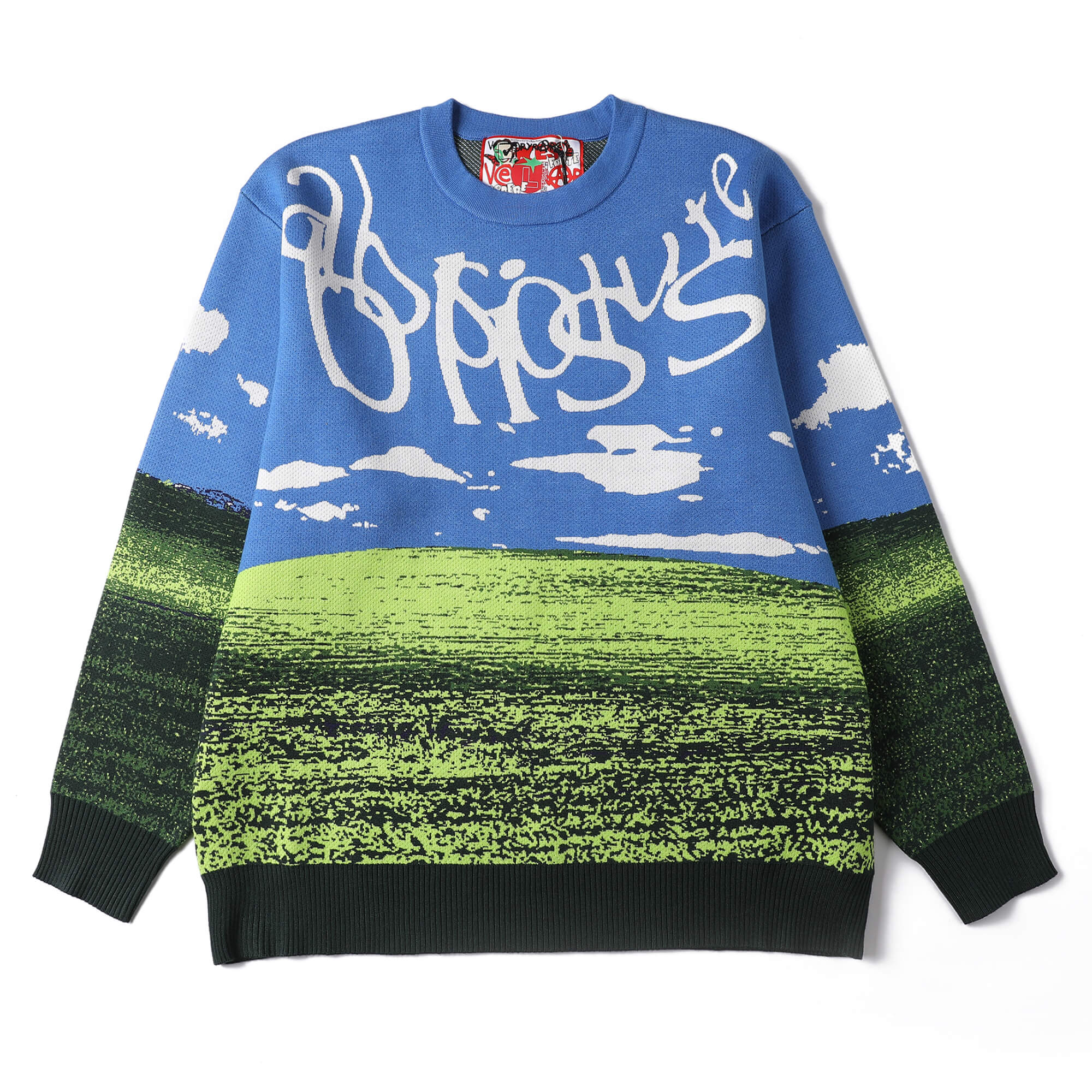 Shop Veryrare Men's Green Absolute Bliss Jacquard Crewneck