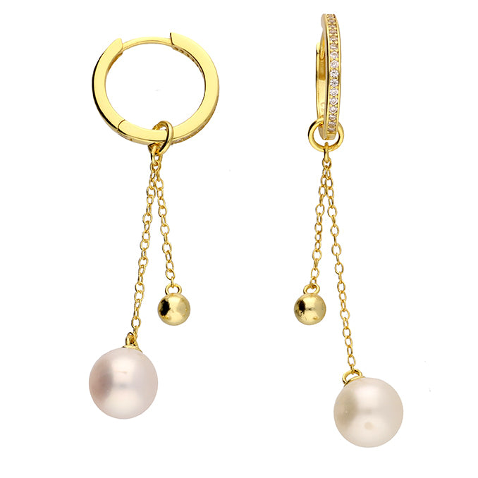 Jollz Jewellery Women's Gold Vermeil Pearl & Bead Chain Drop