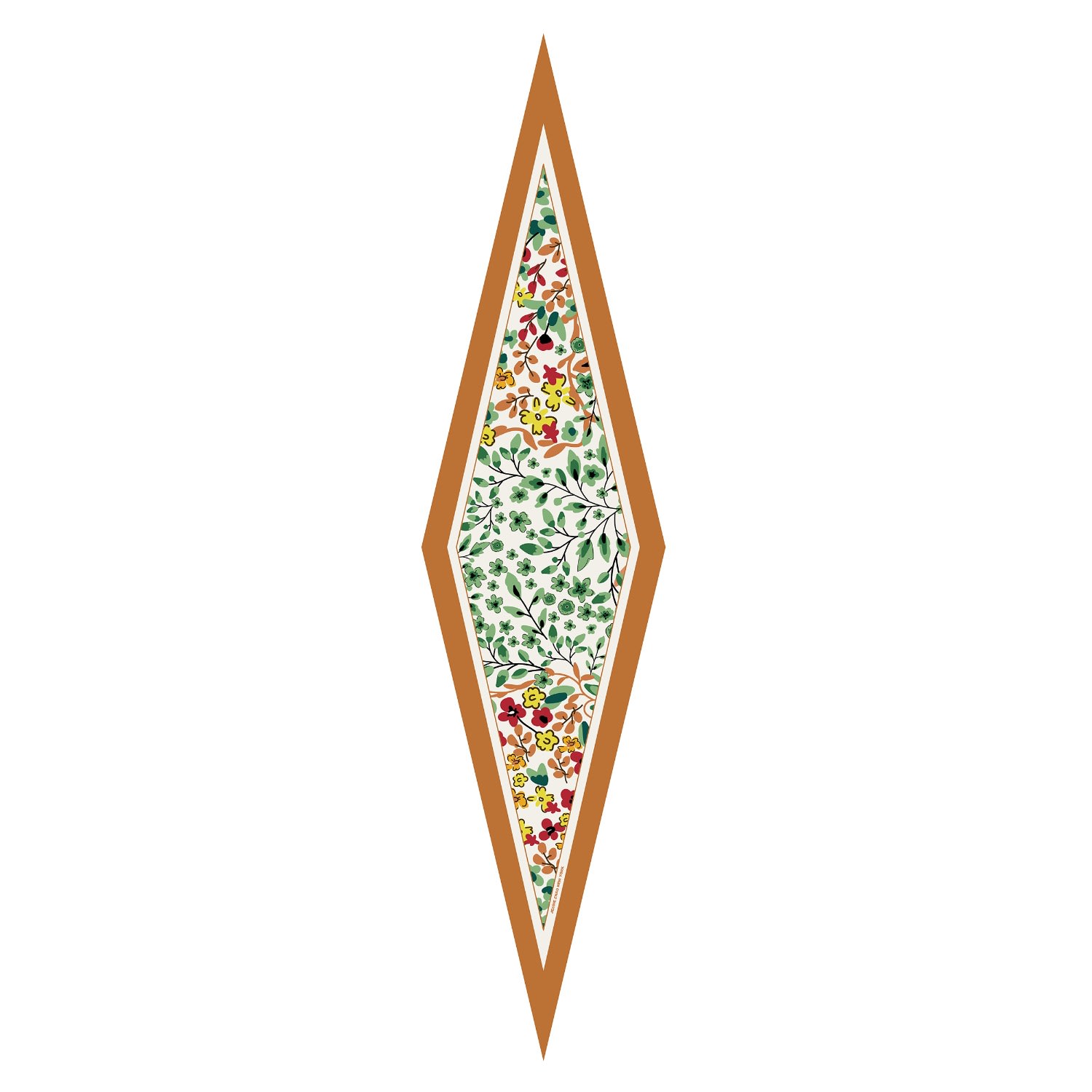 Jessie Zhao New York Women's Brown Silk Diamond Scarf Of Afternoon Garden