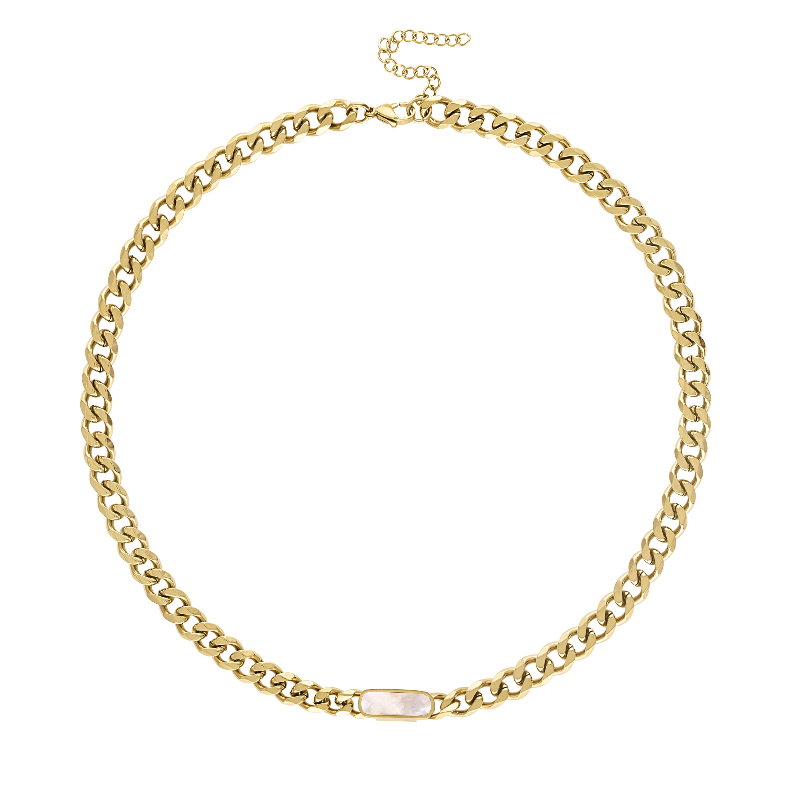 Shop Olivia Le Women's Tessa Cuban Chain Necklace - White