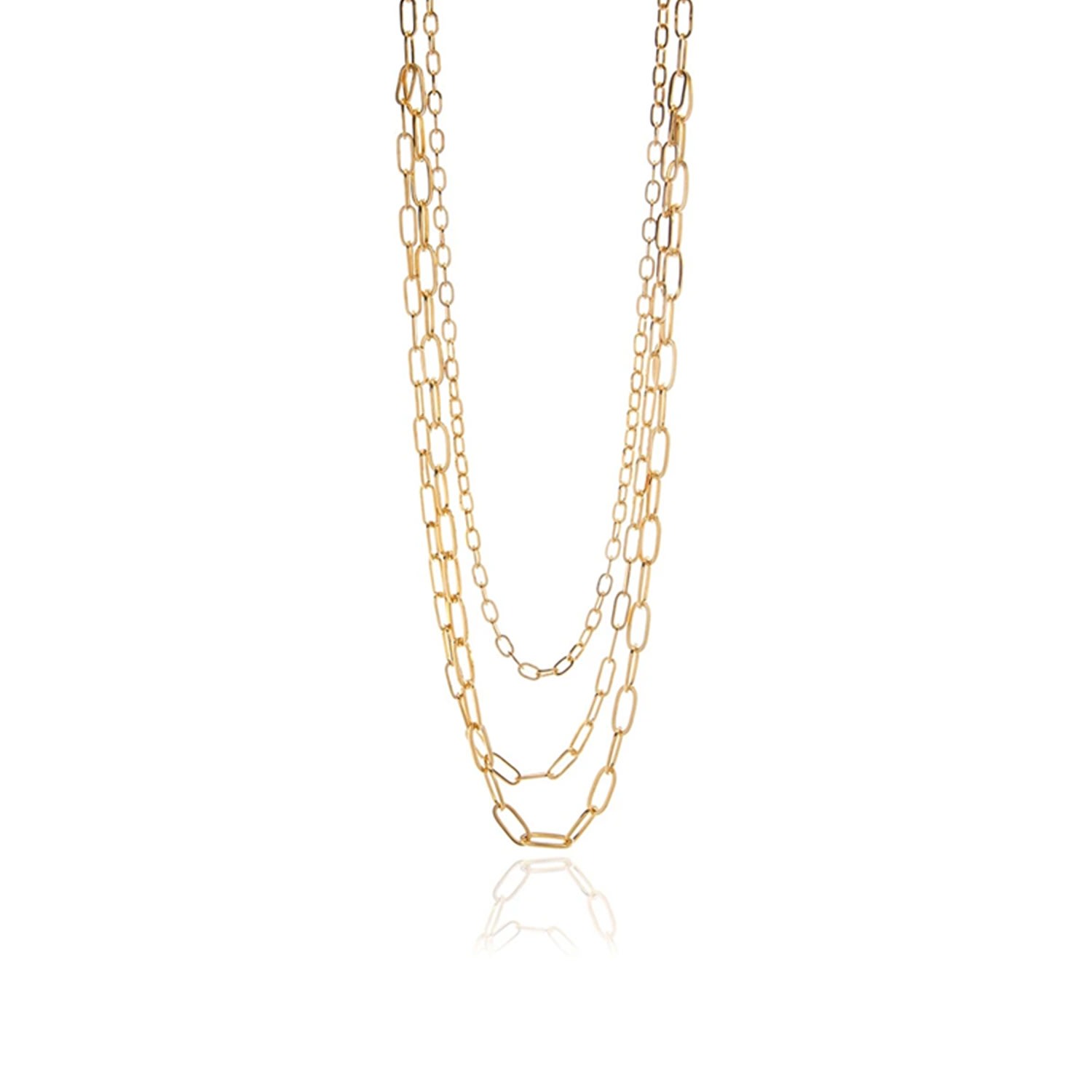 Women’s Three In One Long Gold Chain Necklace Georgina Jewelry