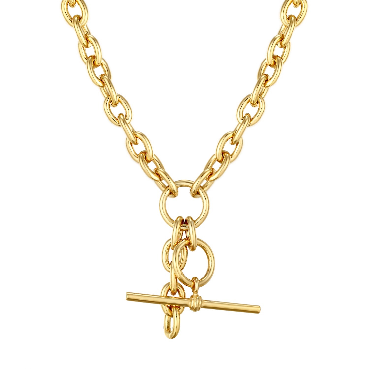 T bar 2024 chain necklace gold