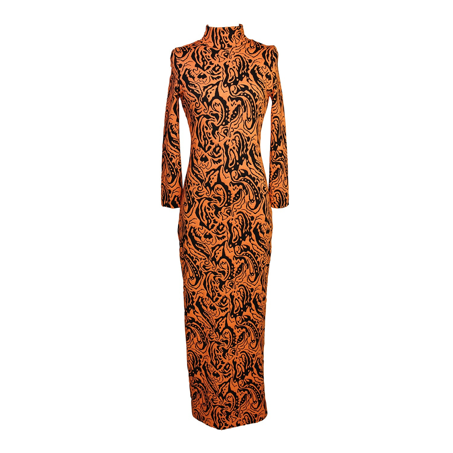 Jennafer Grace Women's Black / Yellow / Orange Catroux Dress In Heatwave In Black/yellow/orange