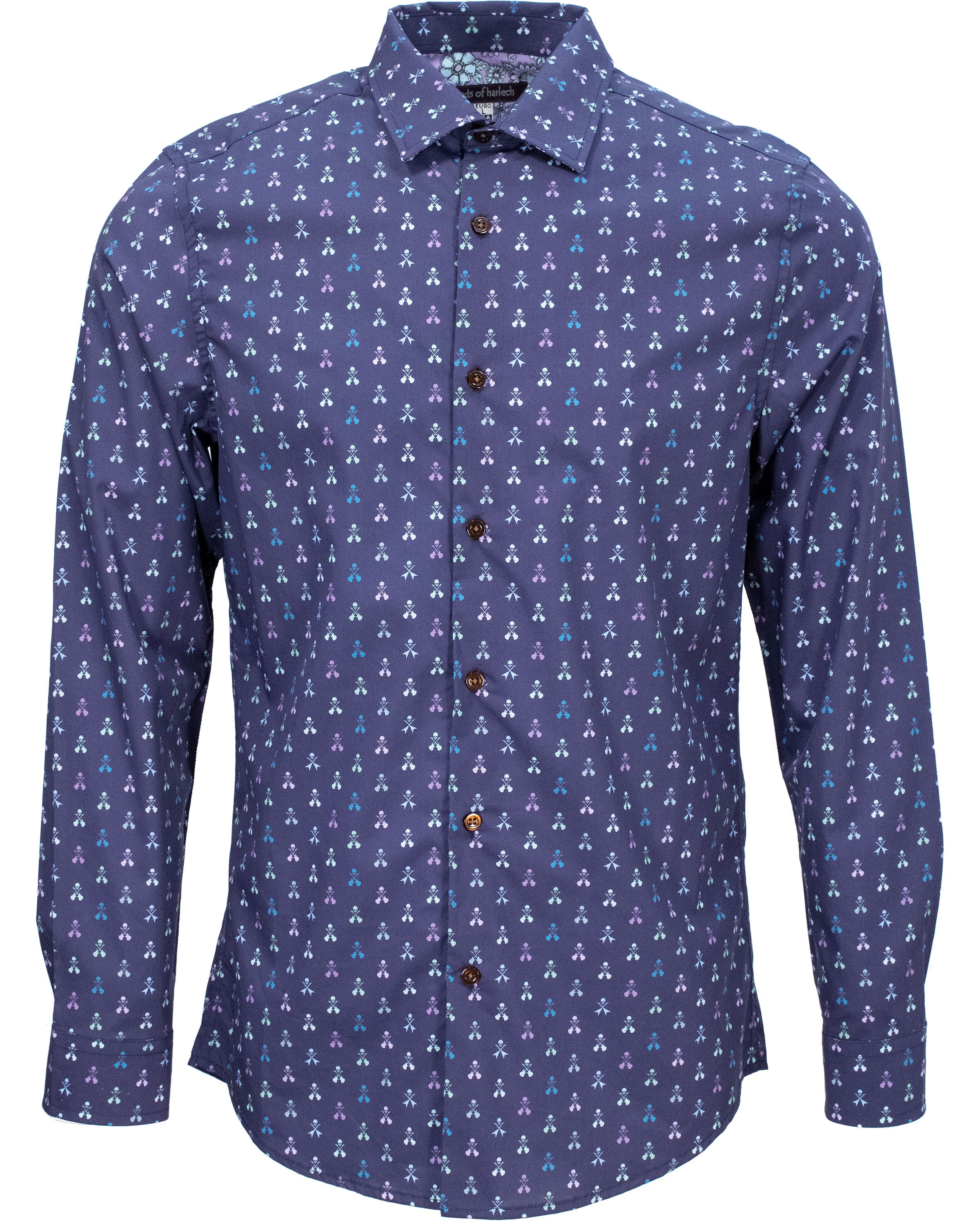 Men’s Blue Nigel Guitar Skulls Shirt - Skipper Small Lords of Harlech