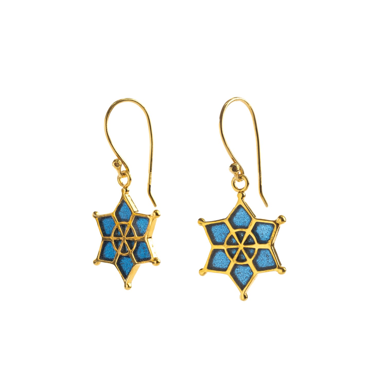 Rize Women's Meena Star Earrings - Gold Vermeil & Indigo Blue Enamel