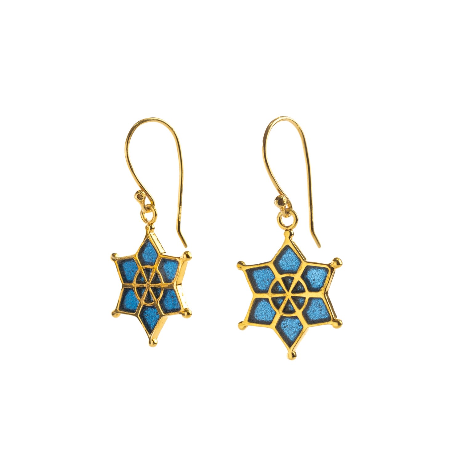 Women’s Meena Star Earrings - Gold Vermeil & Indigo Blue Enamel Rize