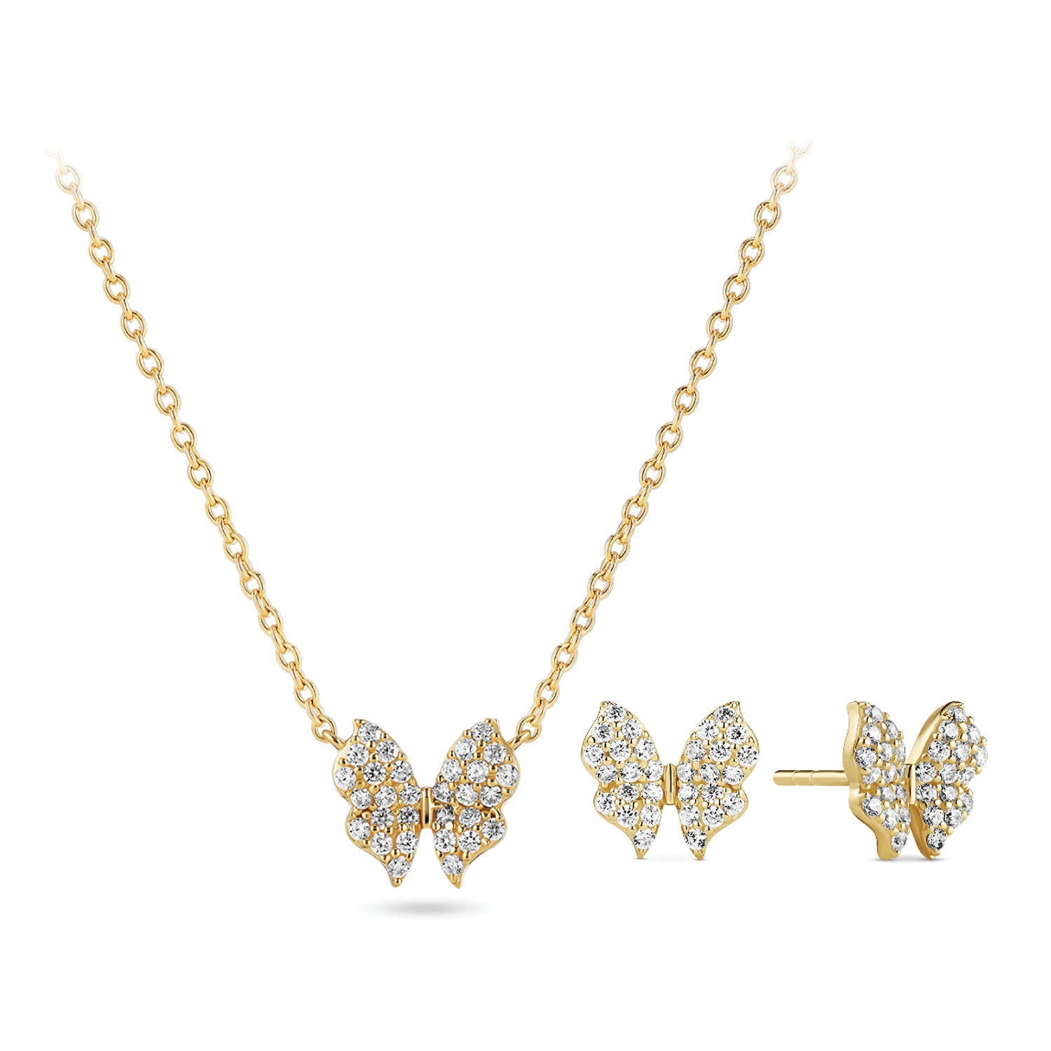Sif Jakobs Jewellery Women's Gold / White Farfalla Set - Gold Plated In Multi