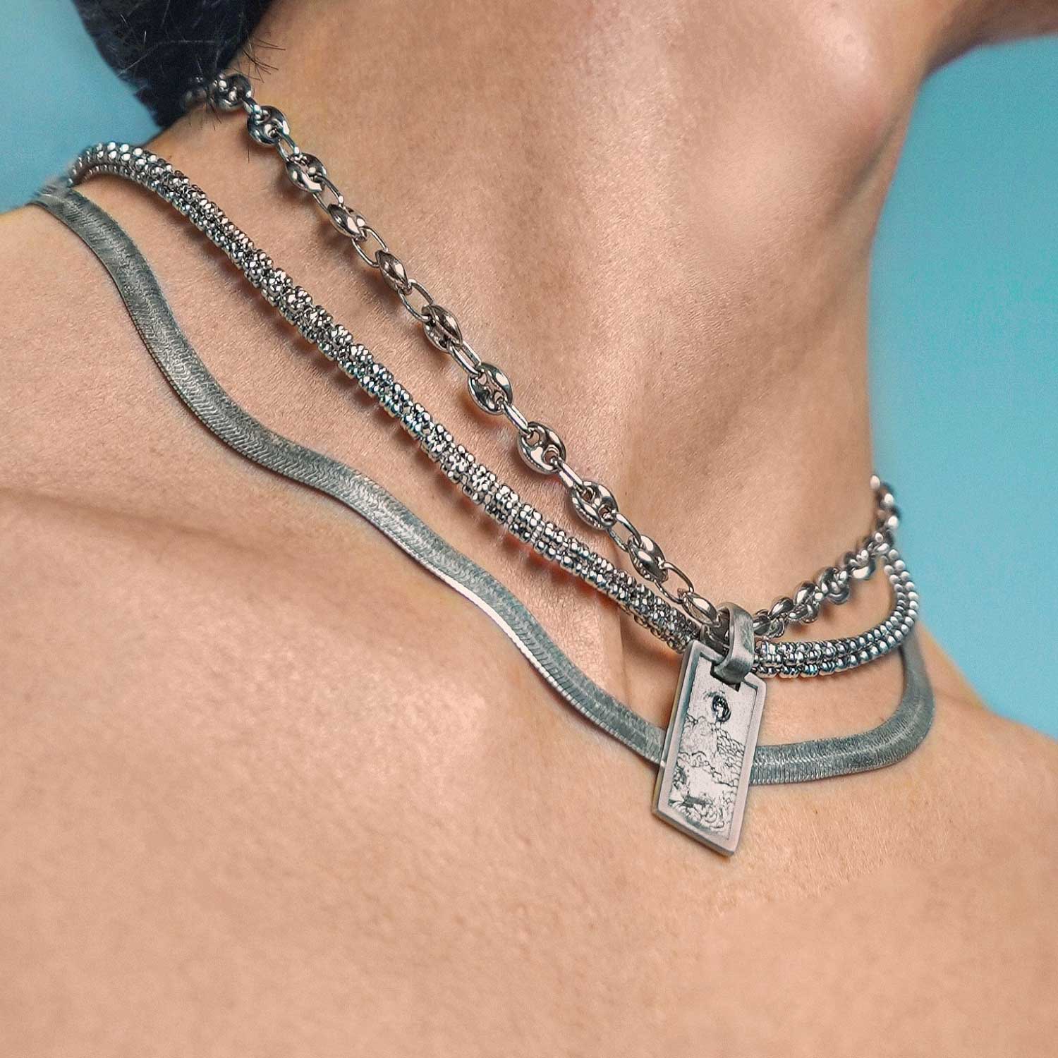 Unisex Puffed Mariner Gucci Link Chain Necklace | NUNCHI | Wolf