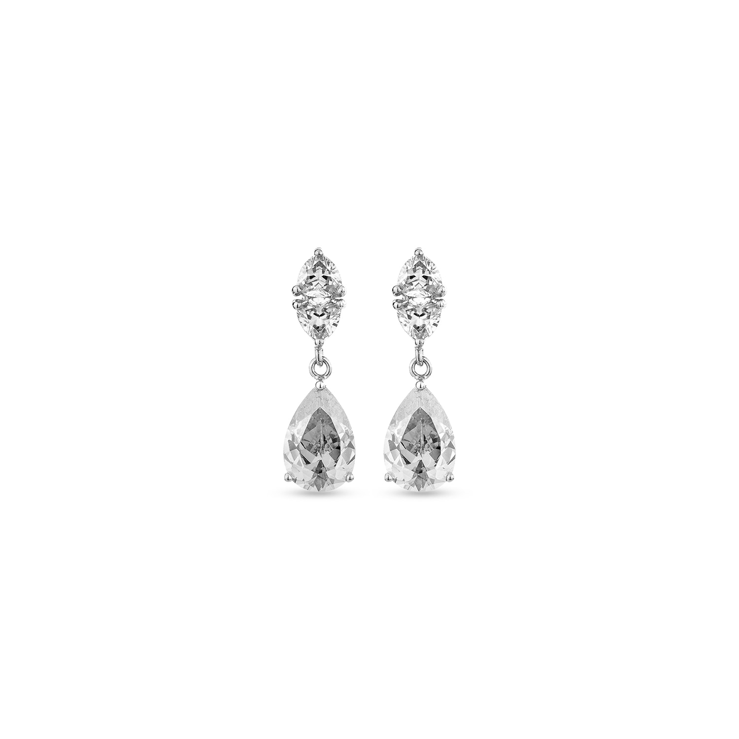 Women's White / Silver Temptation Earrings With Man Made White Cz Diamond Stimulant In Sterling Silver | Sally Skoufis