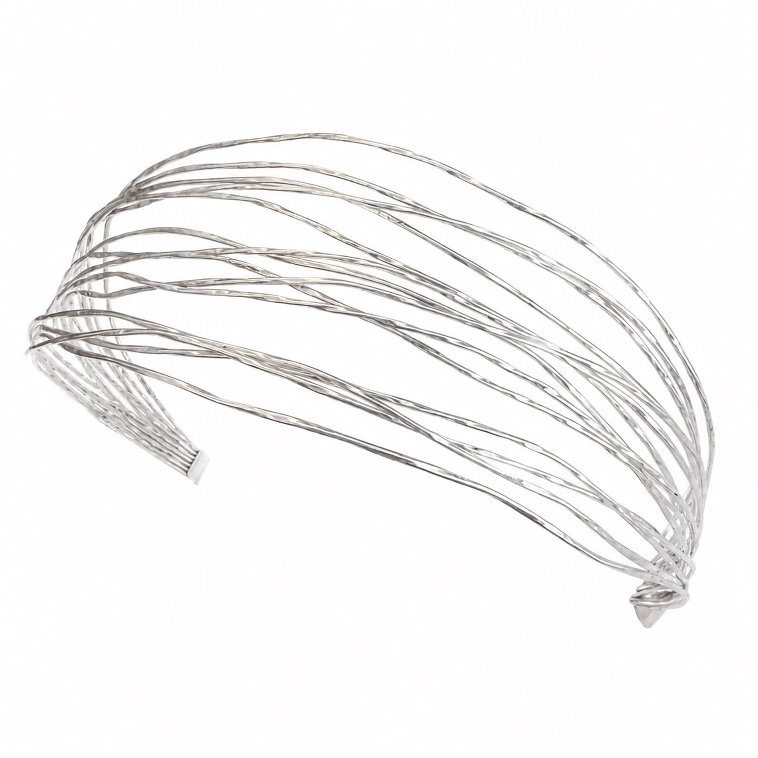 Women's Organic Multi Row Silver Headband | Hand Hammered Lightweight Statement Hair Accessory | Rare Matters Jewelry