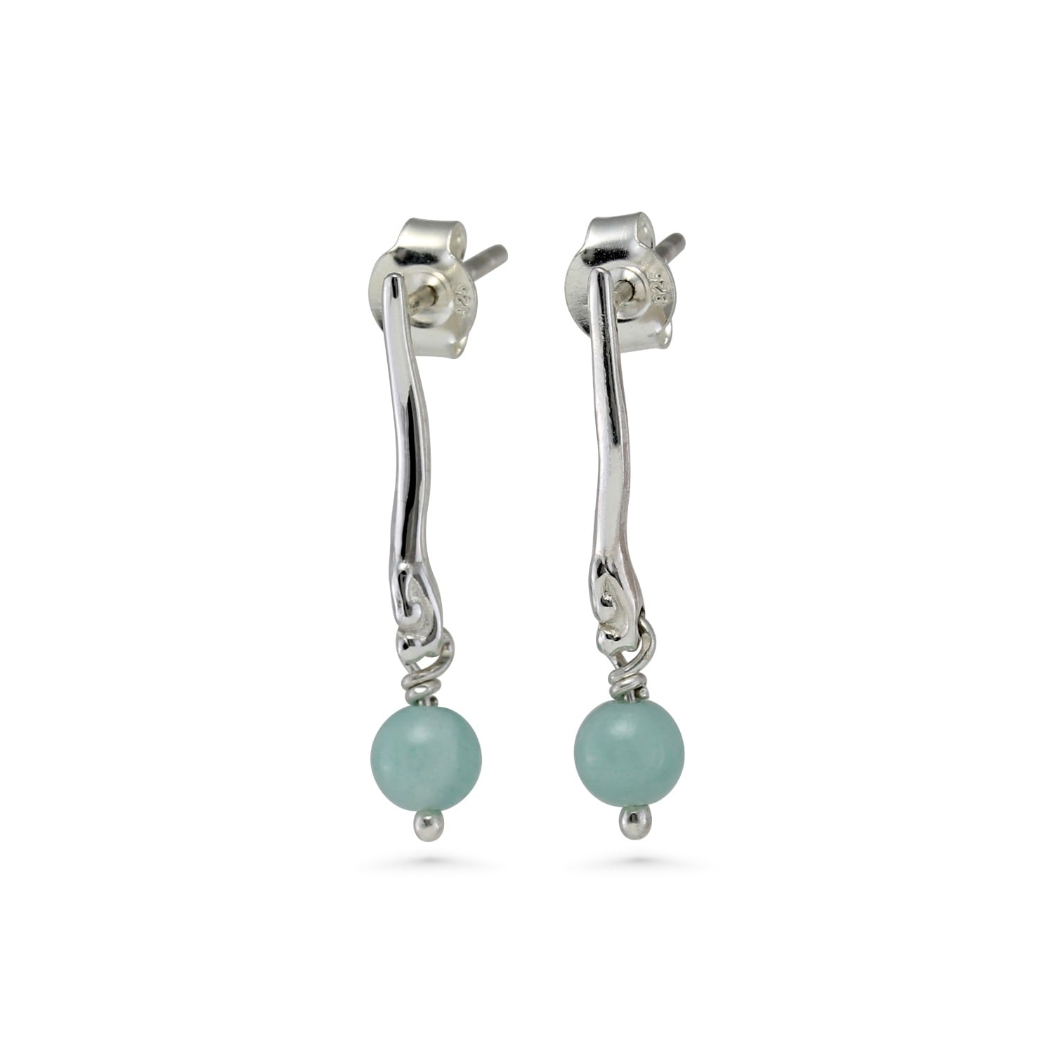 Isla Silver Women's Blue / Silver Aventurine Sterling Silver Earrings