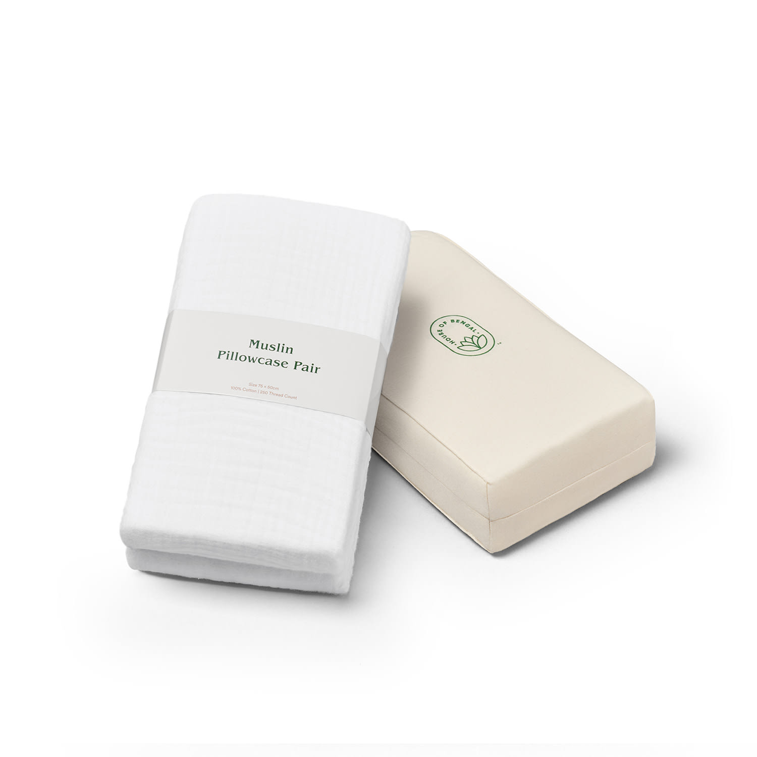 House Of Bengal Muslin Pillowcase Pair - White