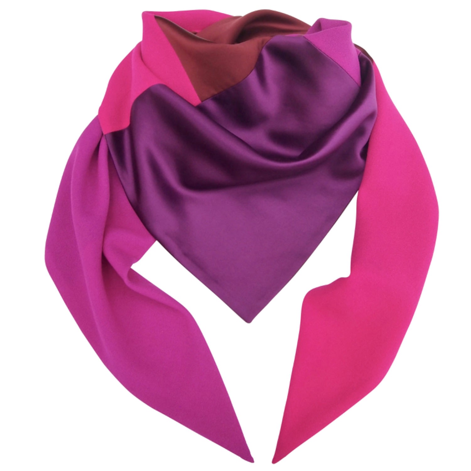 Capitana Women's Brown / Pink / Purple Miranda – Silk & Wool Triangle Scarf In Jewel Tones In Multi