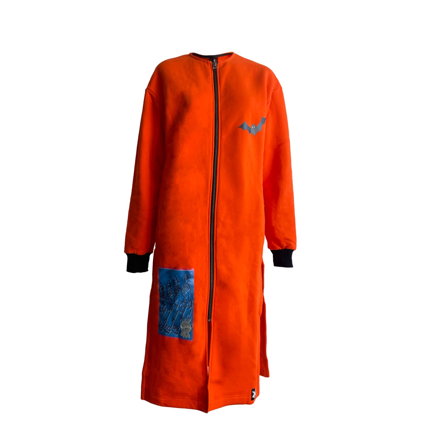 Kristel Kuslapuu Women's Yellow / Orange Long Orange Imagination Zipper Sweatshirt With Pockets In Yellow/orange