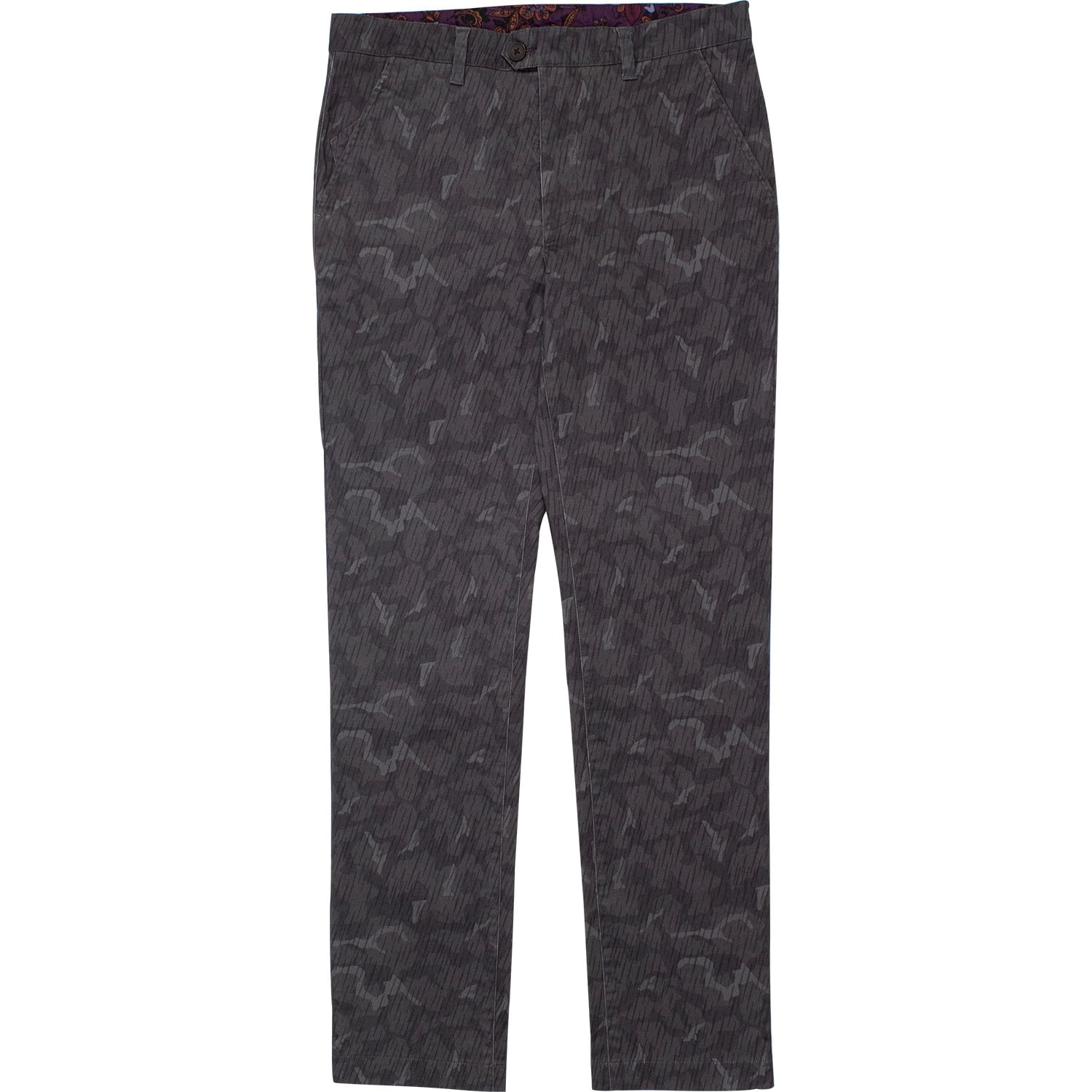 Men’s Black / Grey Jack Chino In Rain Camo Smoke 34" Lords of Harlech